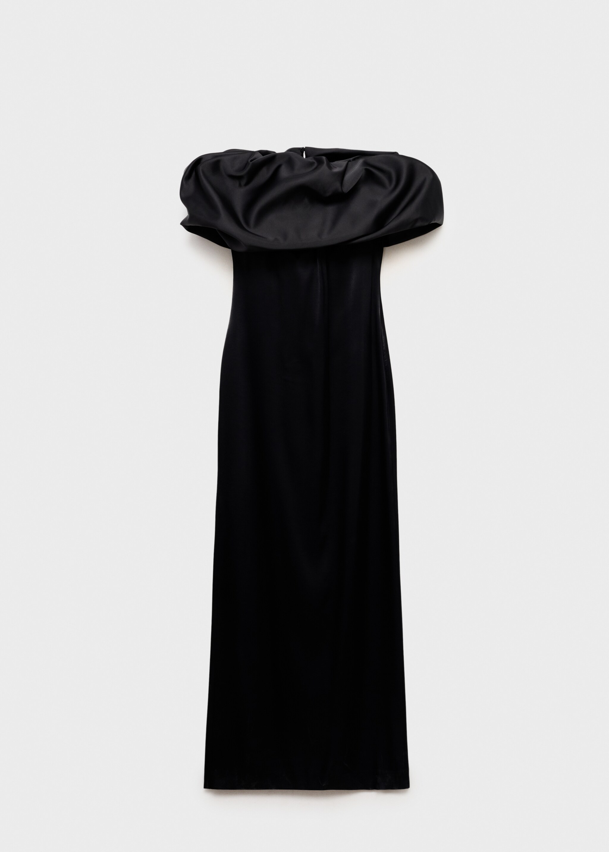 Satin dress with open shoulders and volume - Article without model
