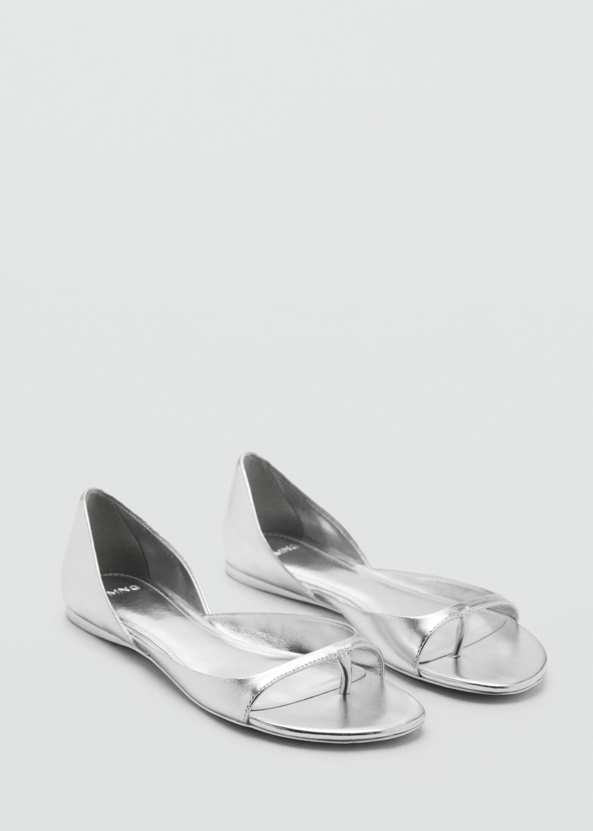 Metallic leather sandals - Medium plane