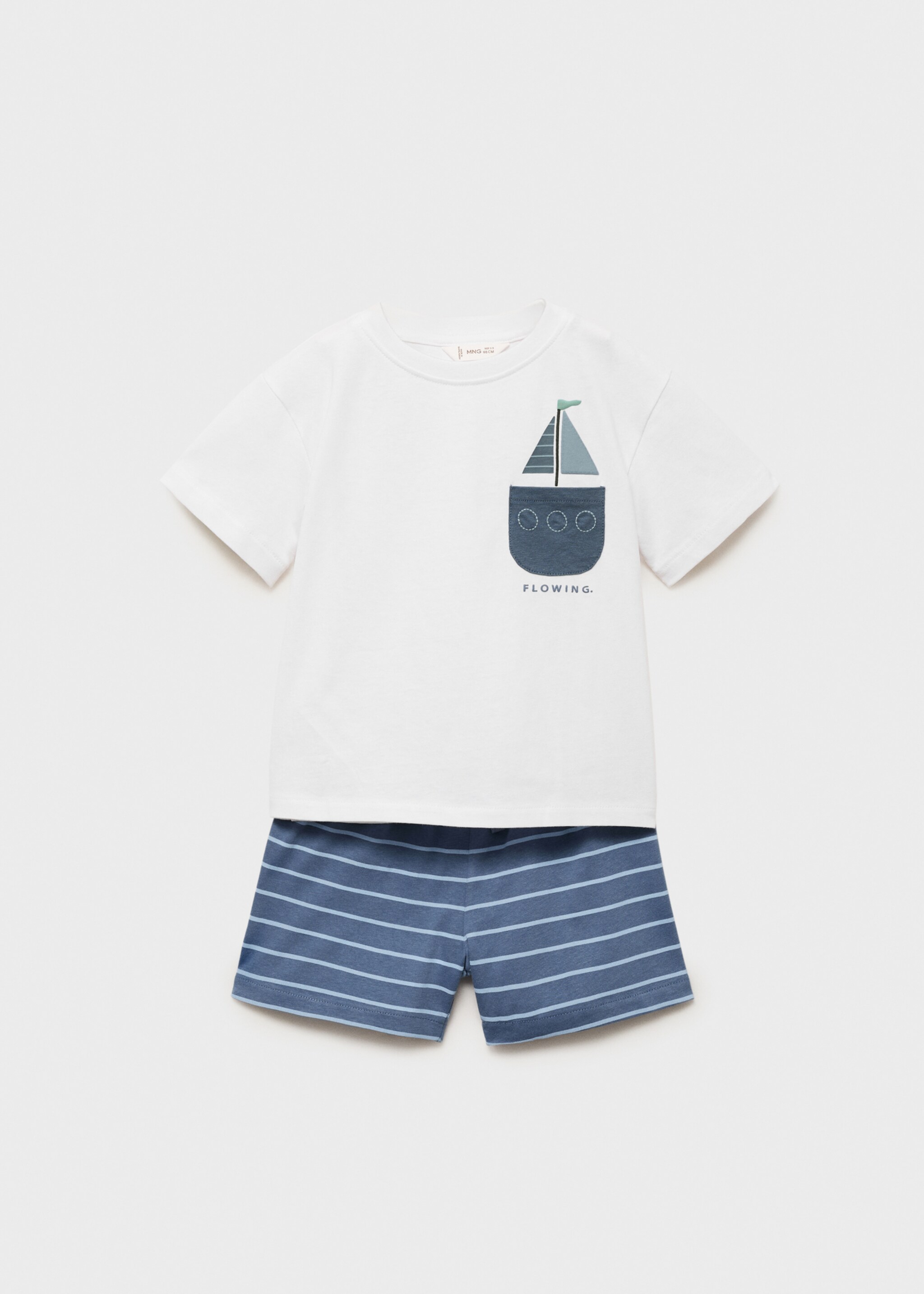 Set de pijama scurtă din bumbac - Articol fără model