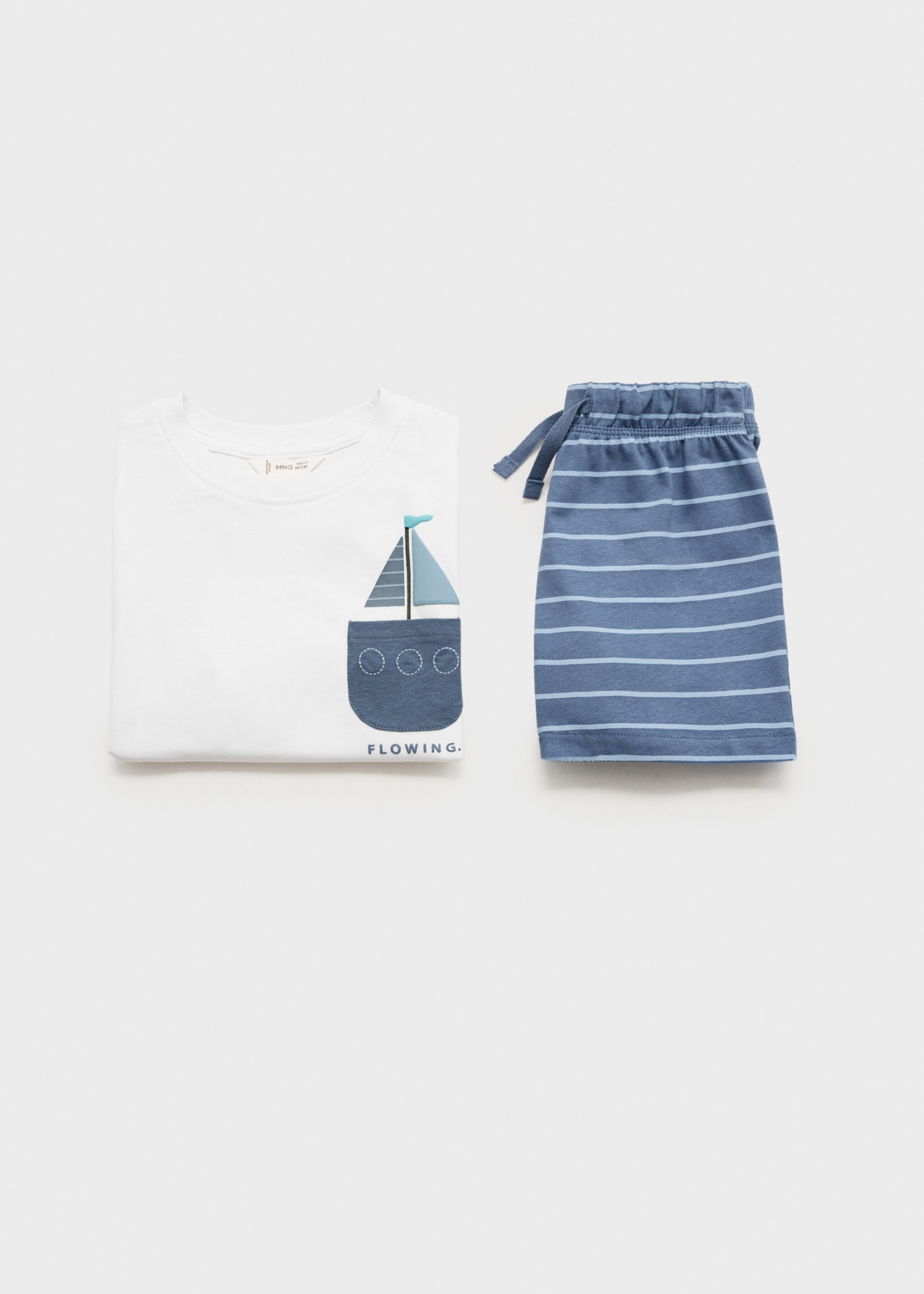 Set de pijama scurtă din bumbac - Detaliu al articolului 0