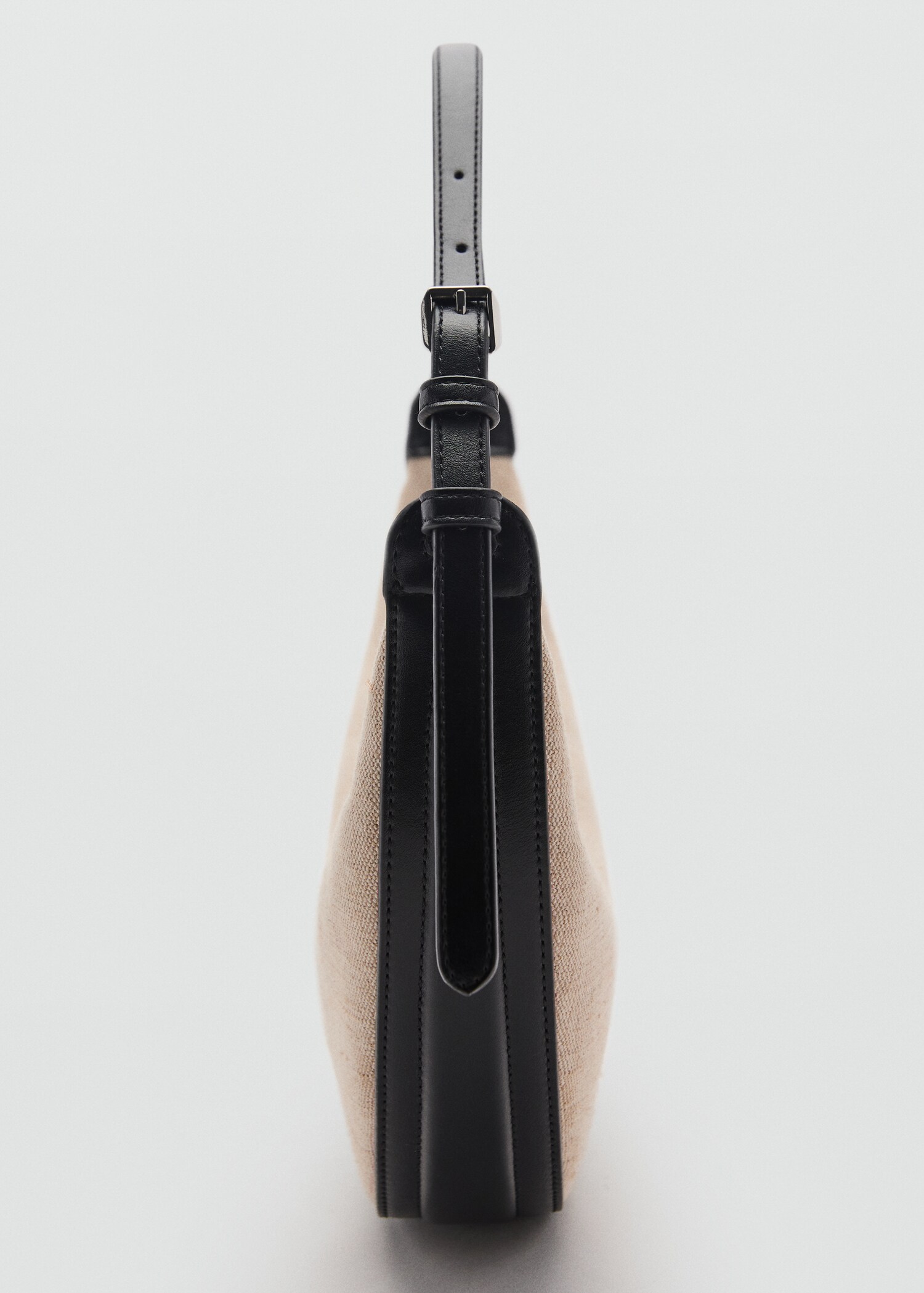 Mini oval linen-blend shoulder bag - Details of the article 1