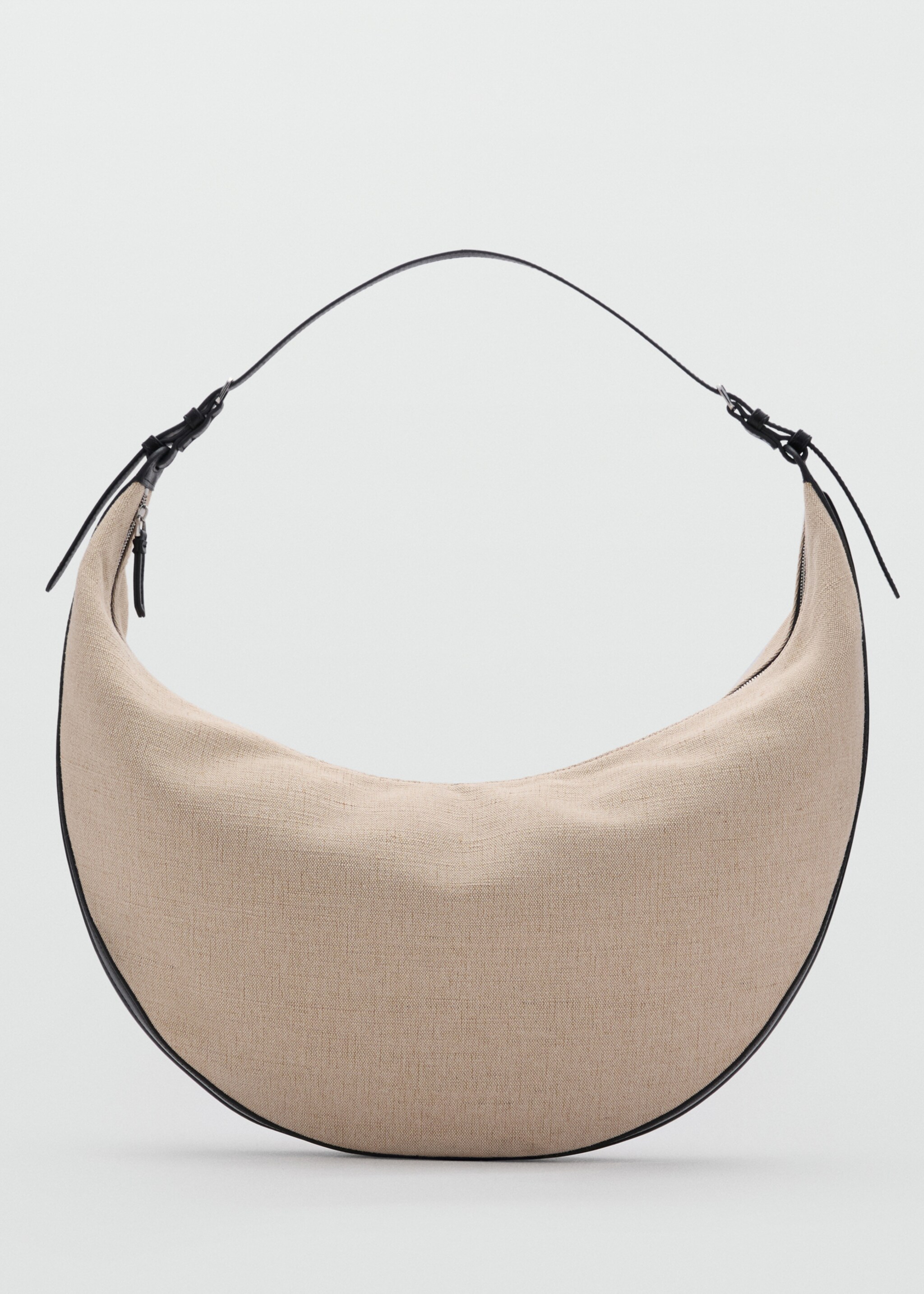Sac porté épaule en mélange de lin ovale - Article sans modèle
