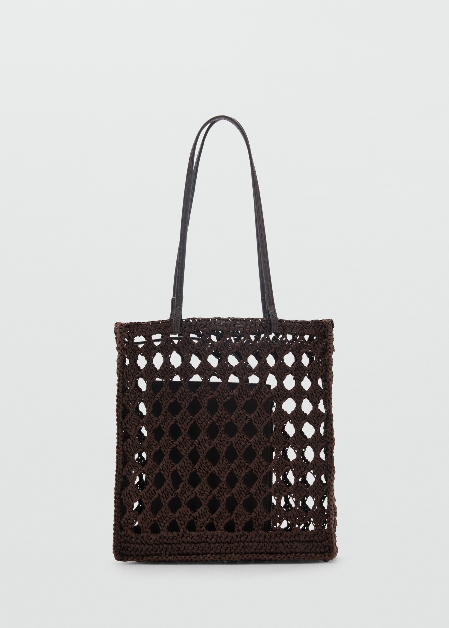 Natural fiber openwork shopper bag - Women | MANGO USA