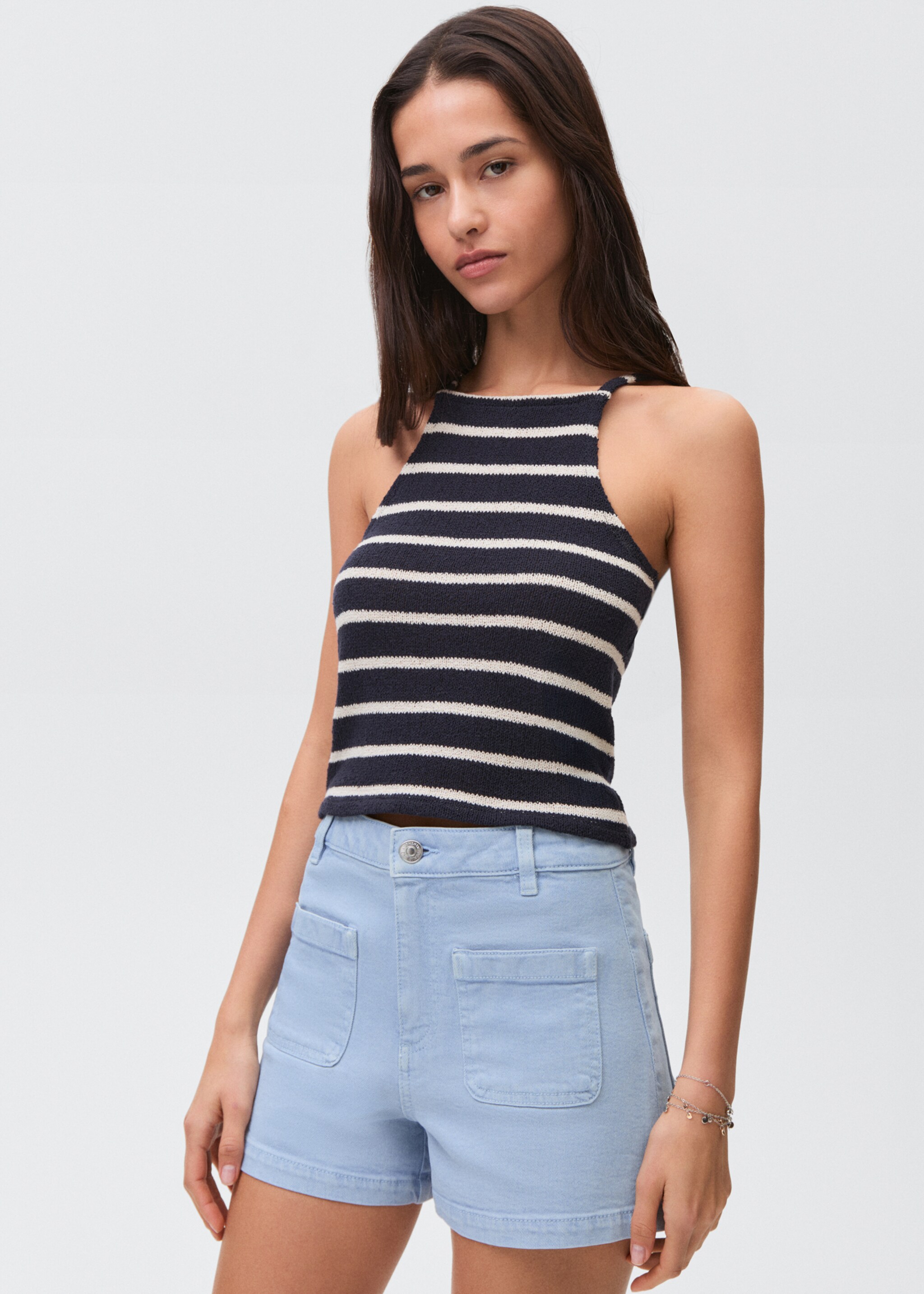 Denim shorts with pockets - Medium plane