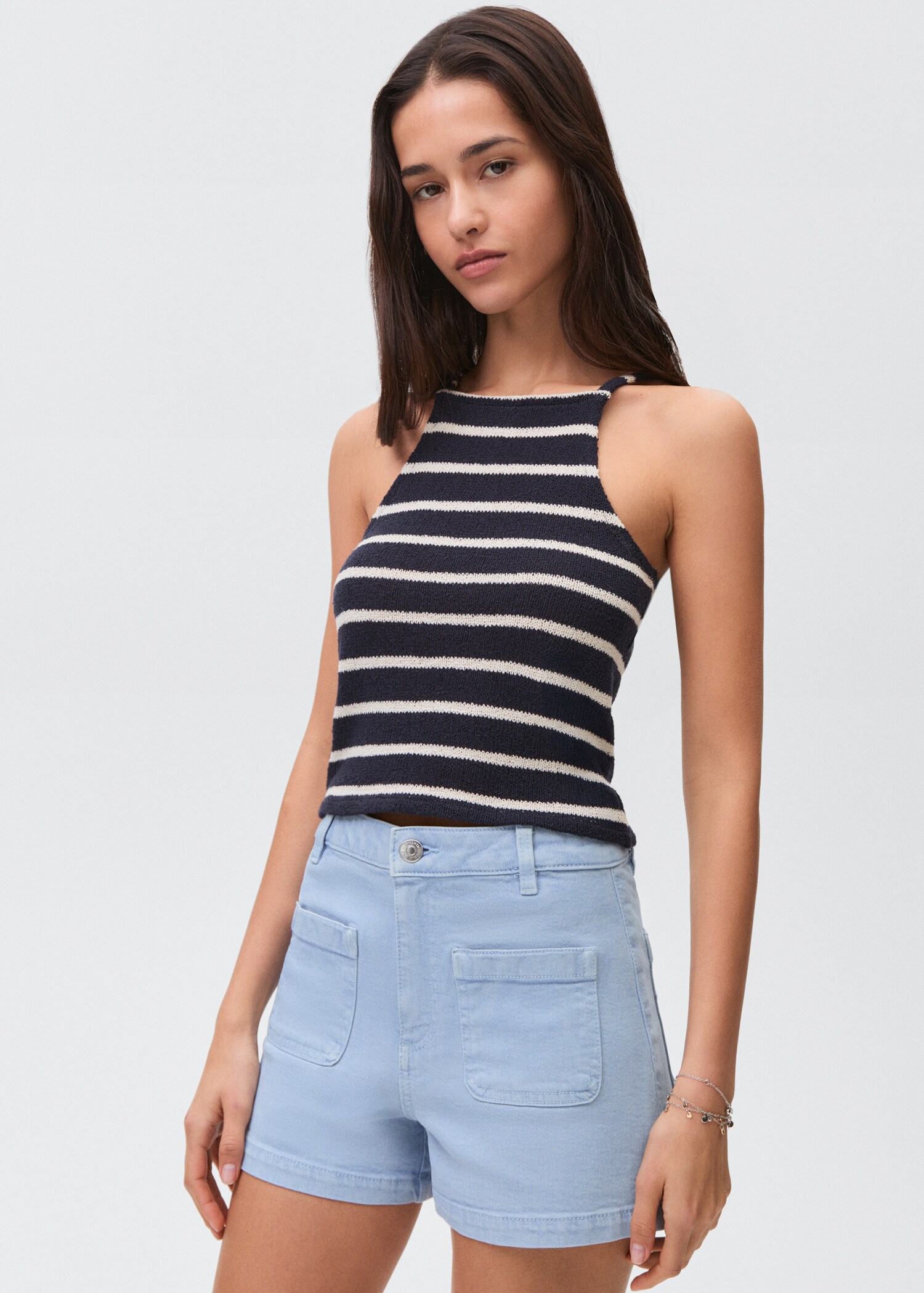 Denim shorts with pockets - Medium plane