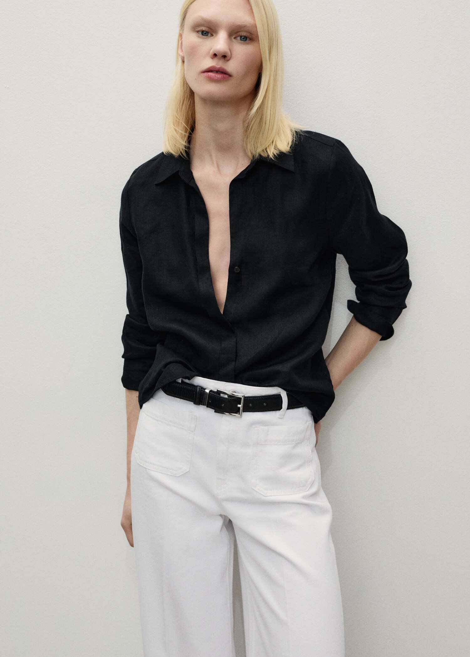 Wide-leg jeans with pockets - Details of the article 1