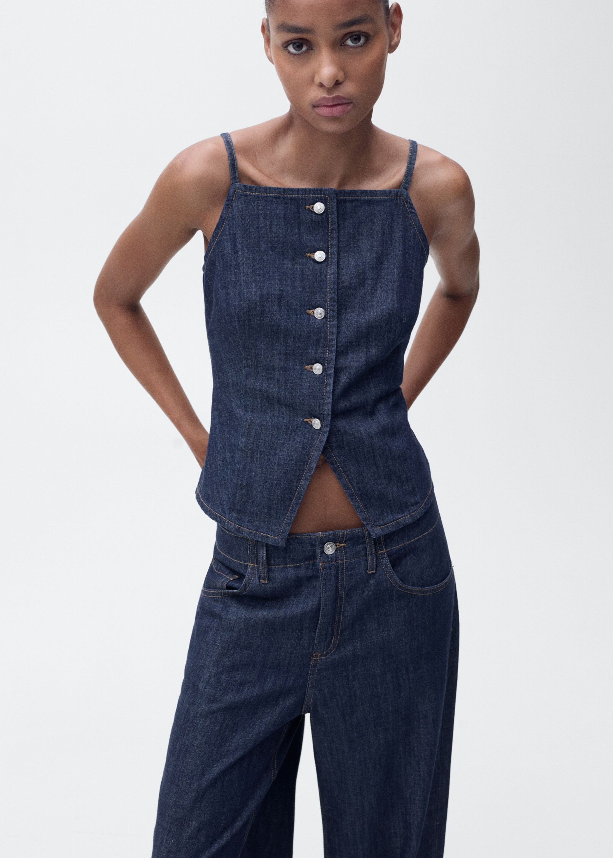 Wideleg mid-rise jeans - Details of the article 1