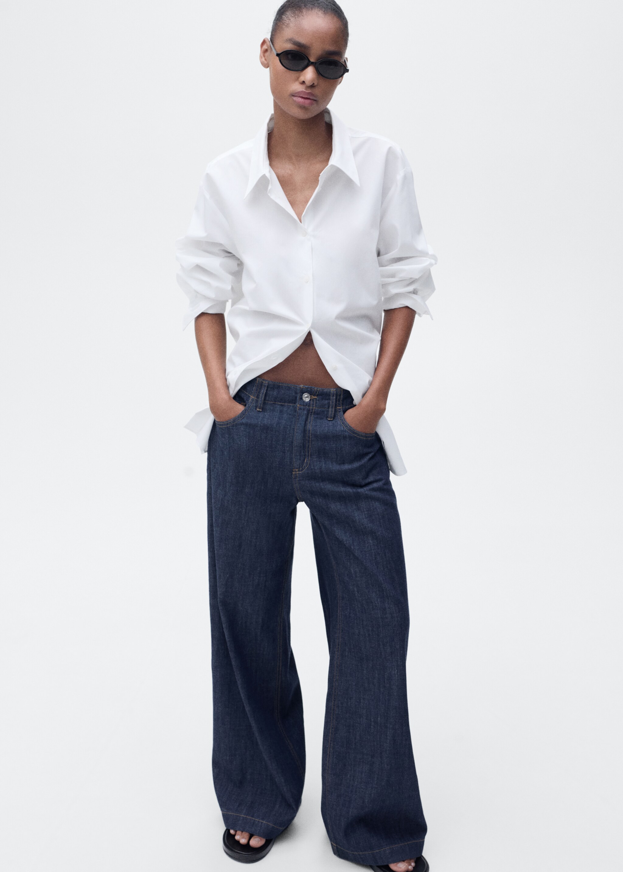 Wideleg mid-rise jeans - Details of the article 2