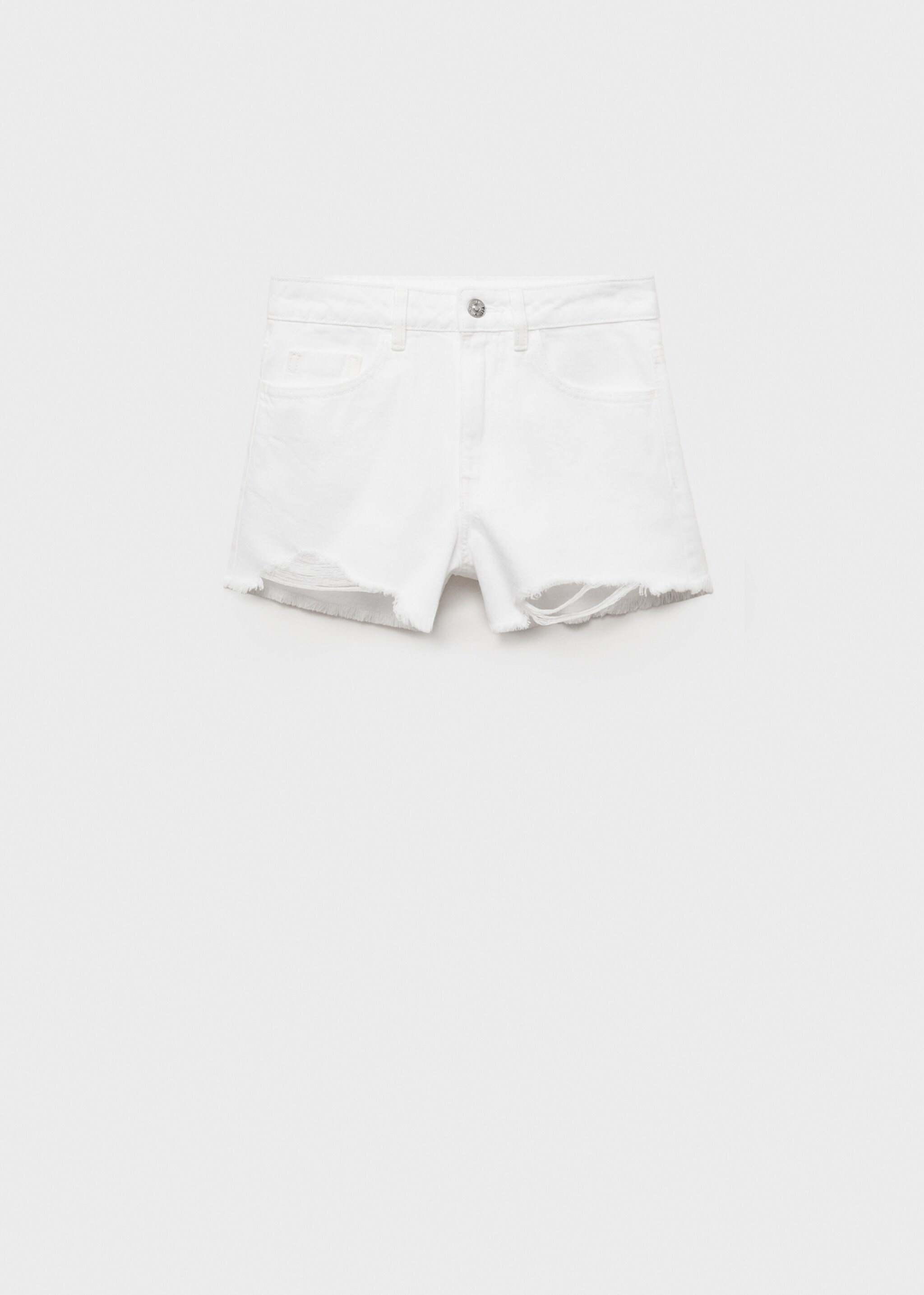 Denim shorts with frayed hem - Article without model