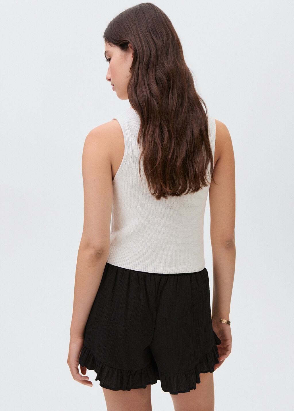 Beaded embroidered shorts