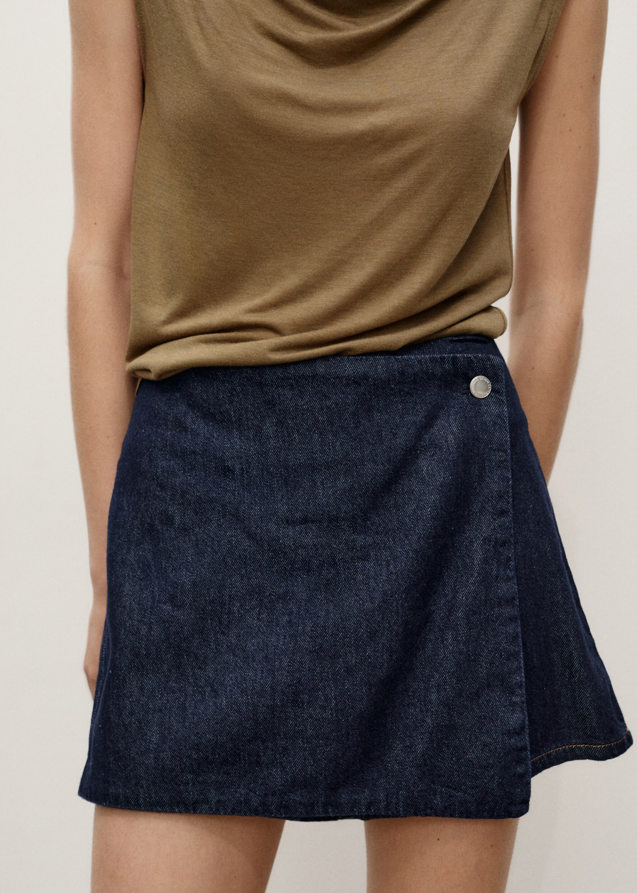 Wrapped denim skort - Medium plane