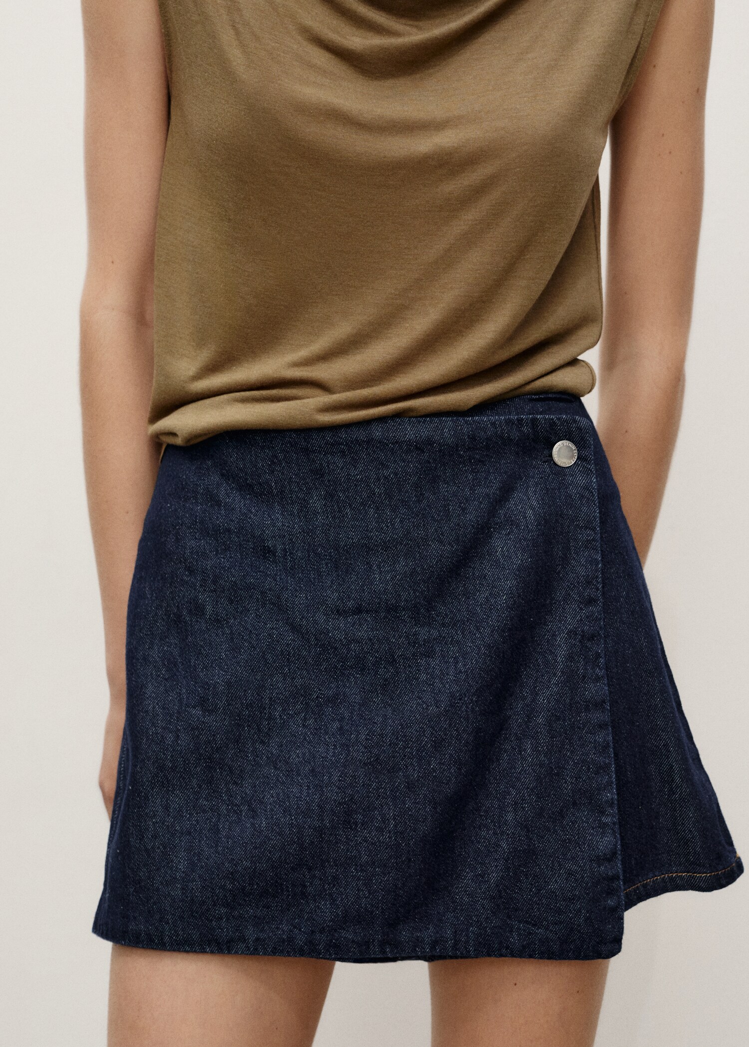 Wrapped denim skort - Medium plane