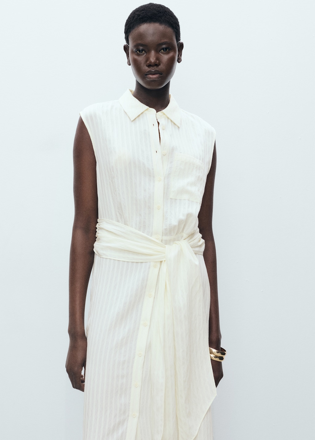 Mango Bow shirt dress