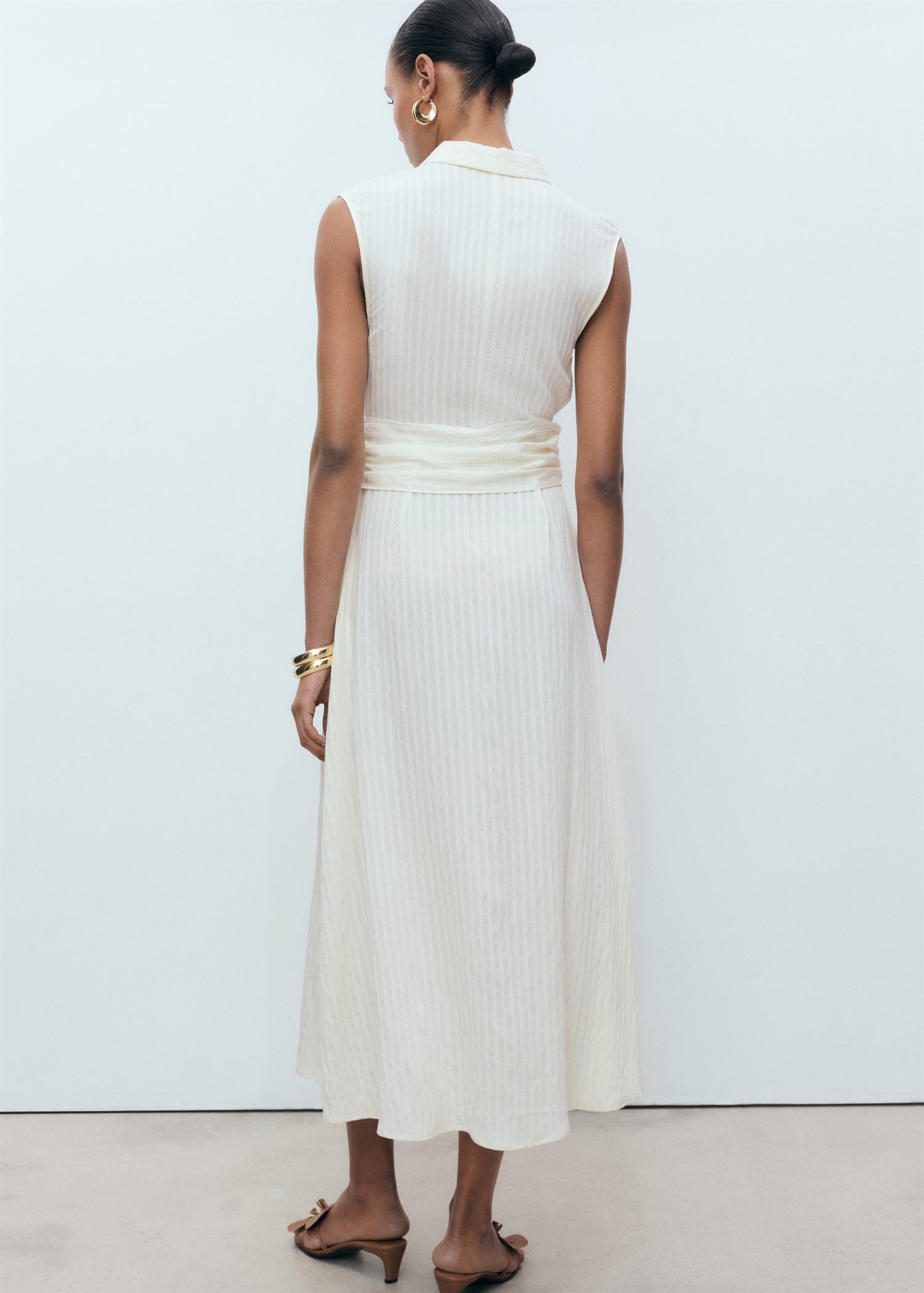 Vestido Midi Vestido Camisero Blanco Mango Midi Dress Vestidos