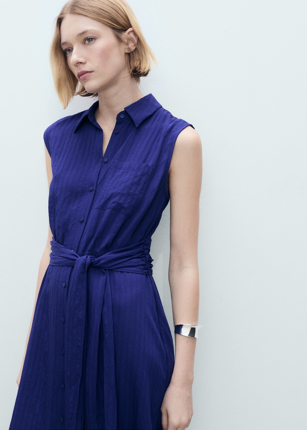 Mango Bow shirt dress