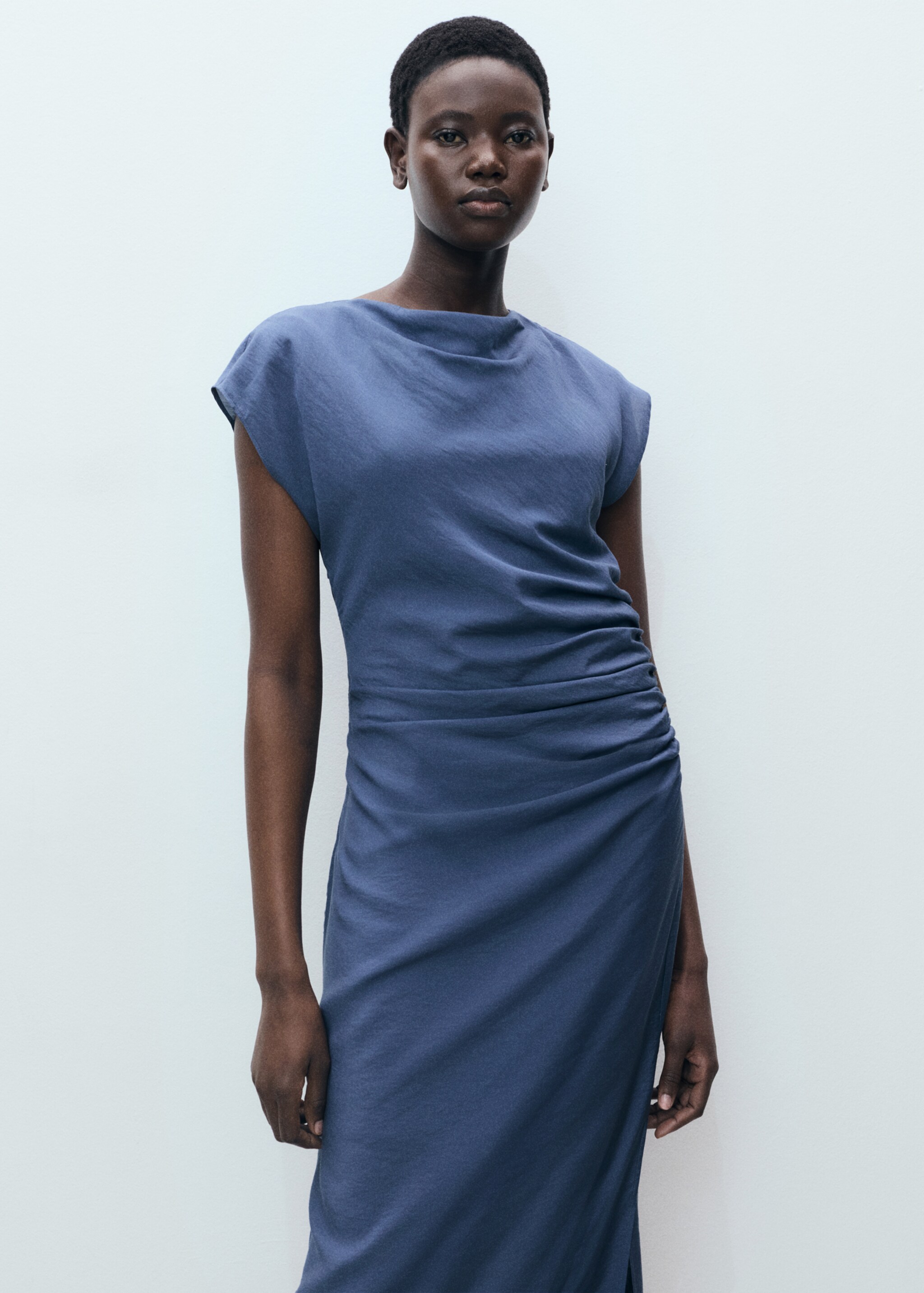 Draped straight dress - Medium plane