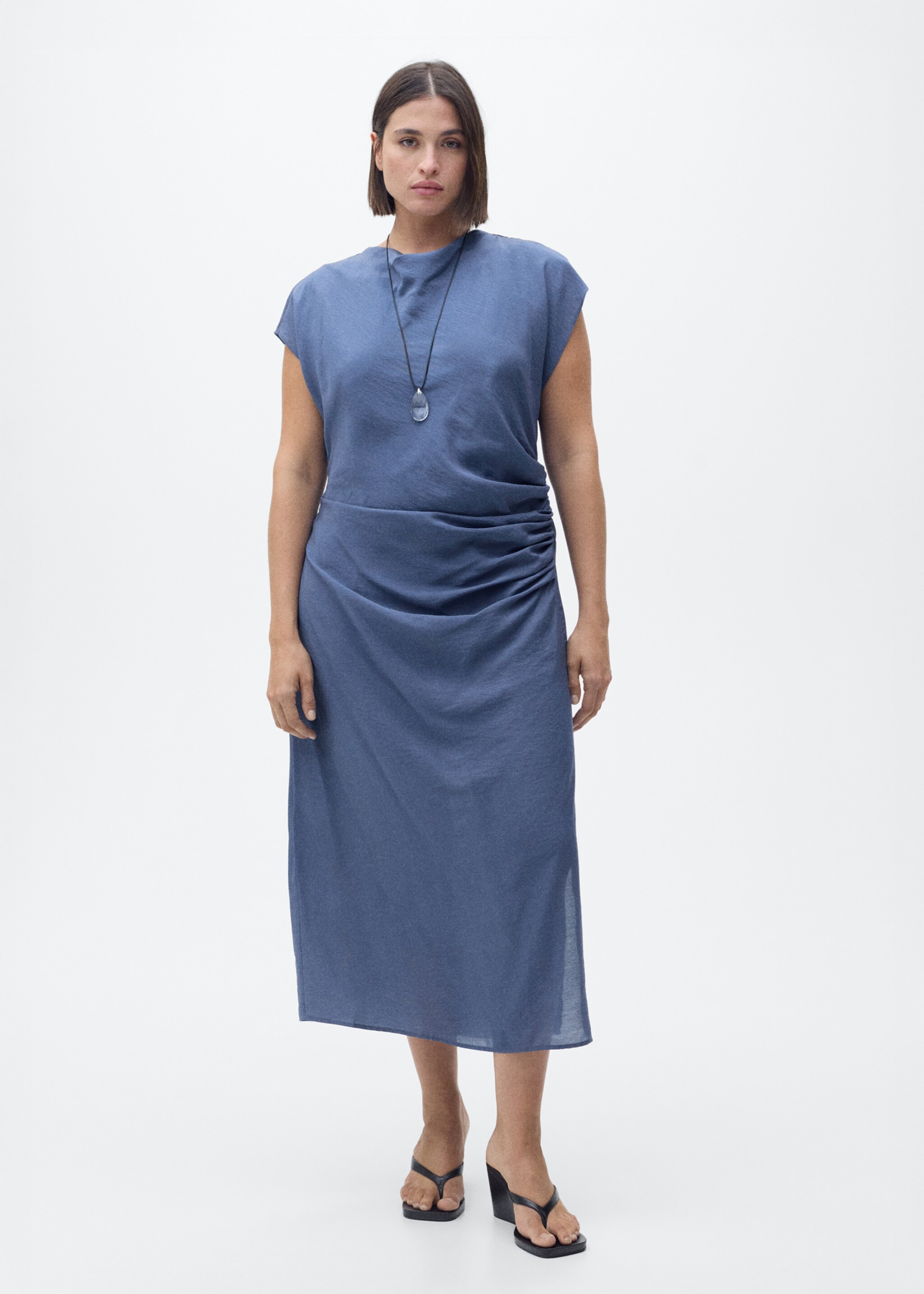 Draped straight dress - Details of the article 3