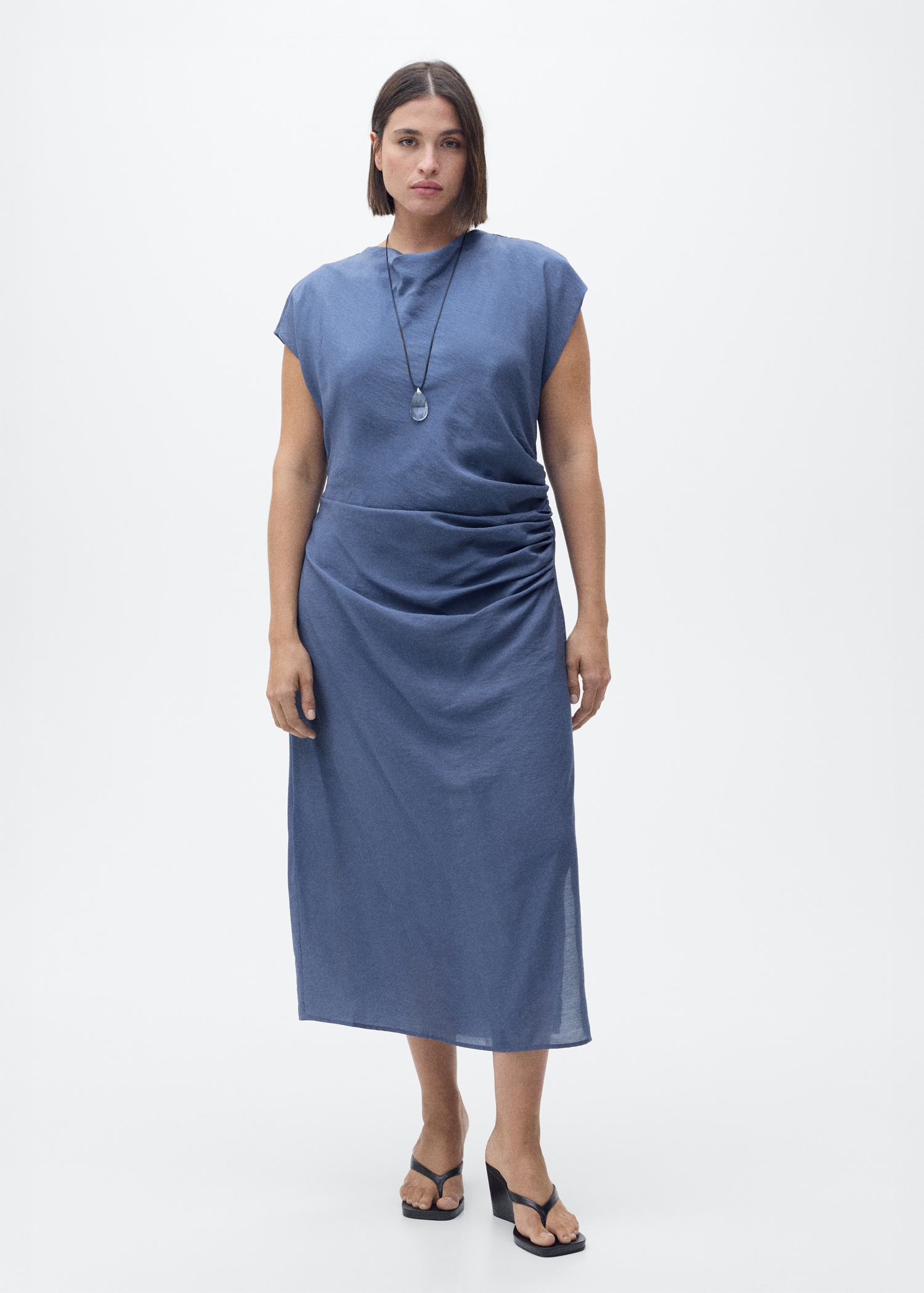 Draped straight dress - Details of the article 3