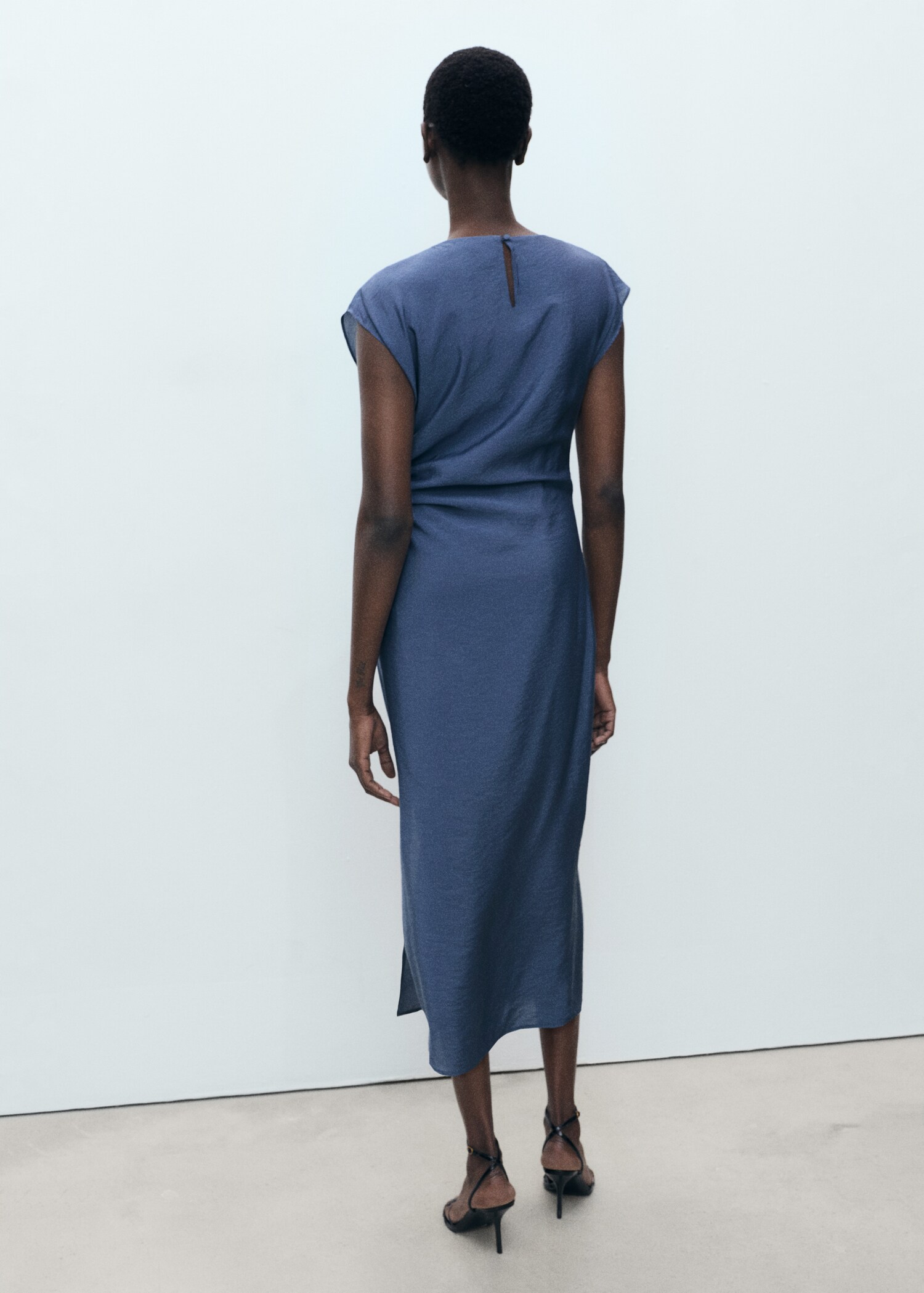 Draped straight dress - Women | MANGO USA