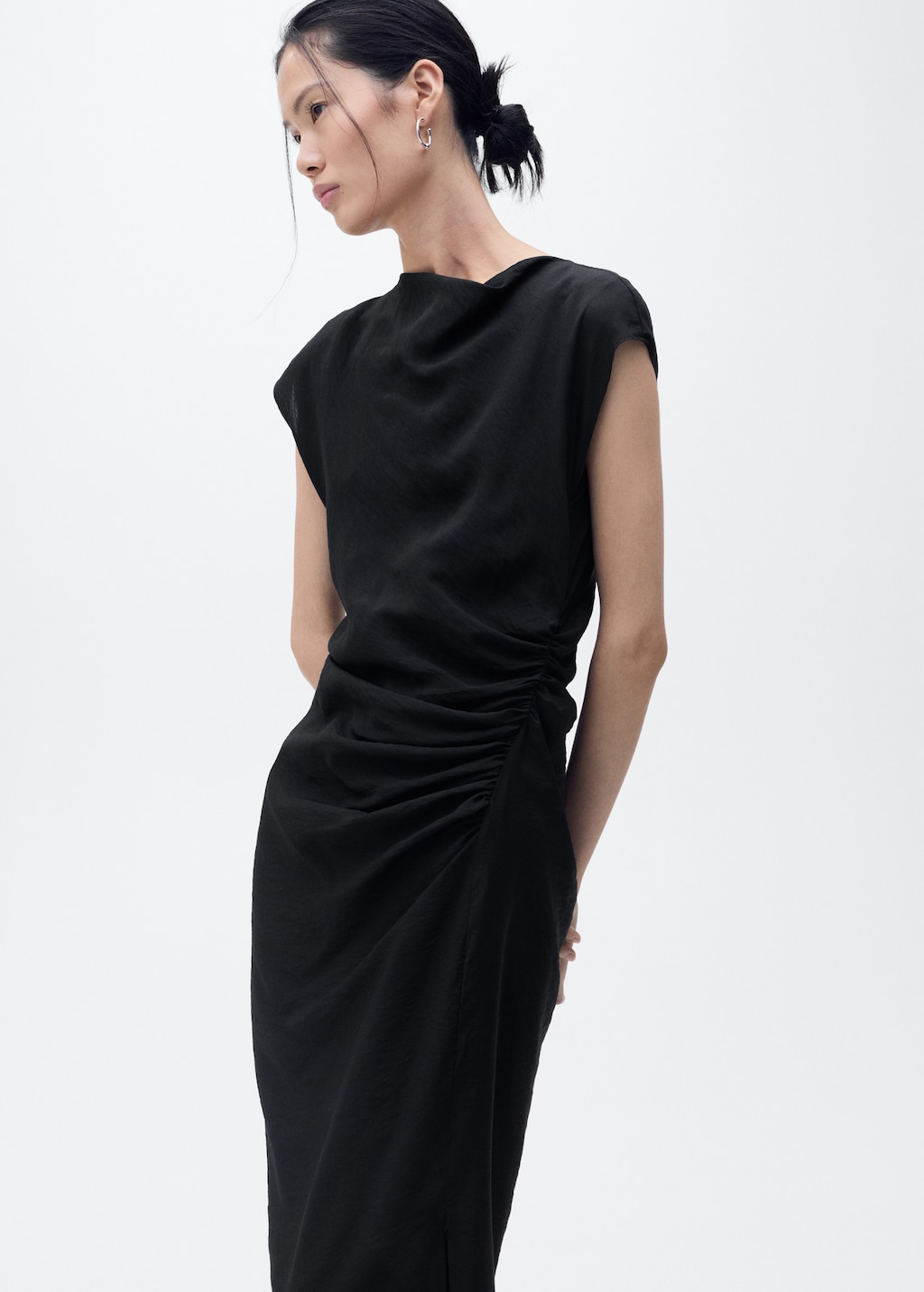 Mango Draped straight dress