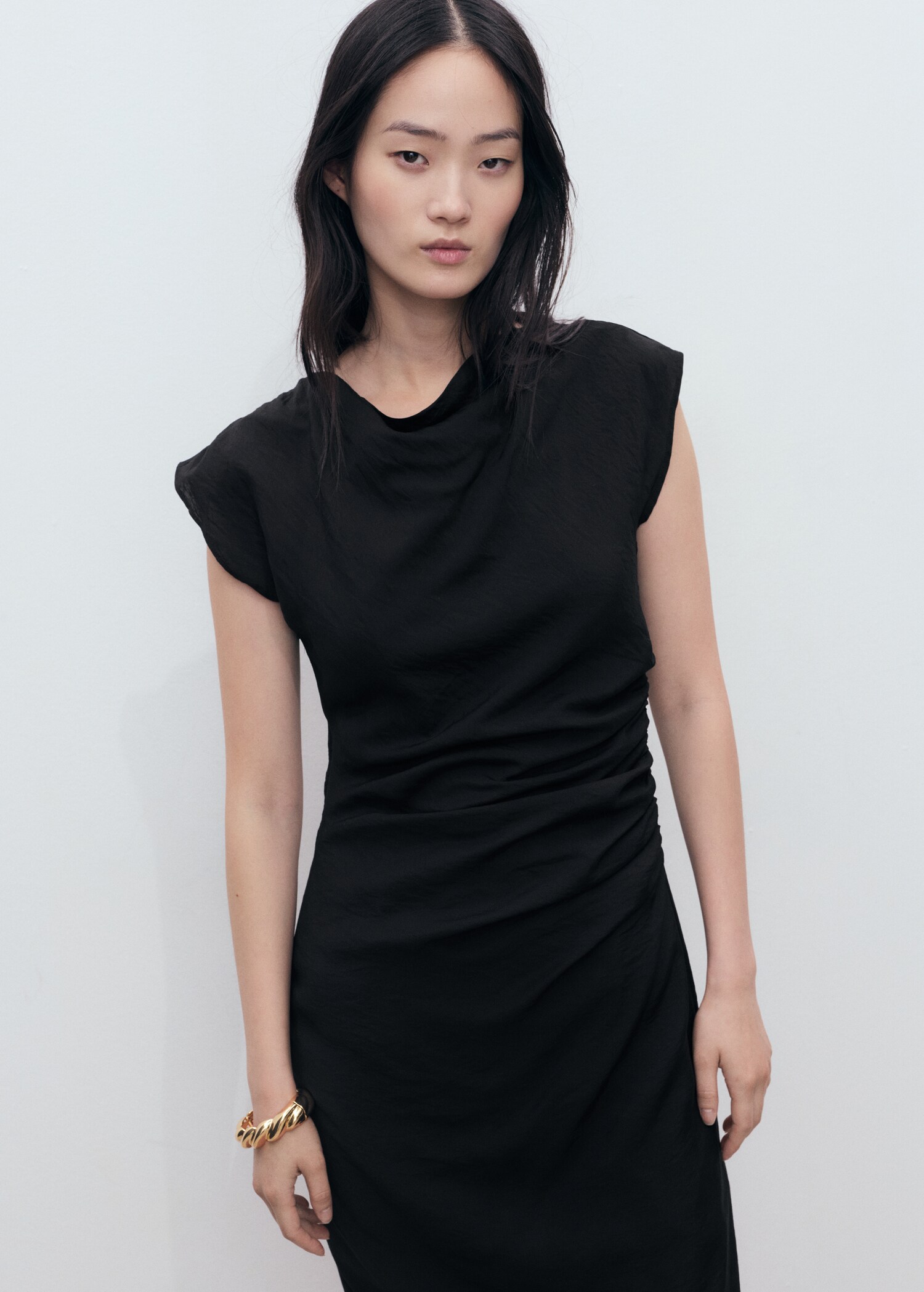 Draped straight dress - Medium plane