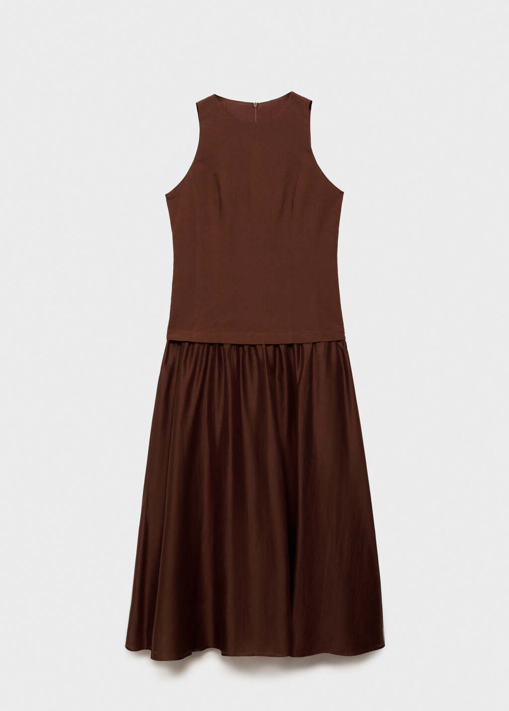 Combined fabric midi-dress - image 4