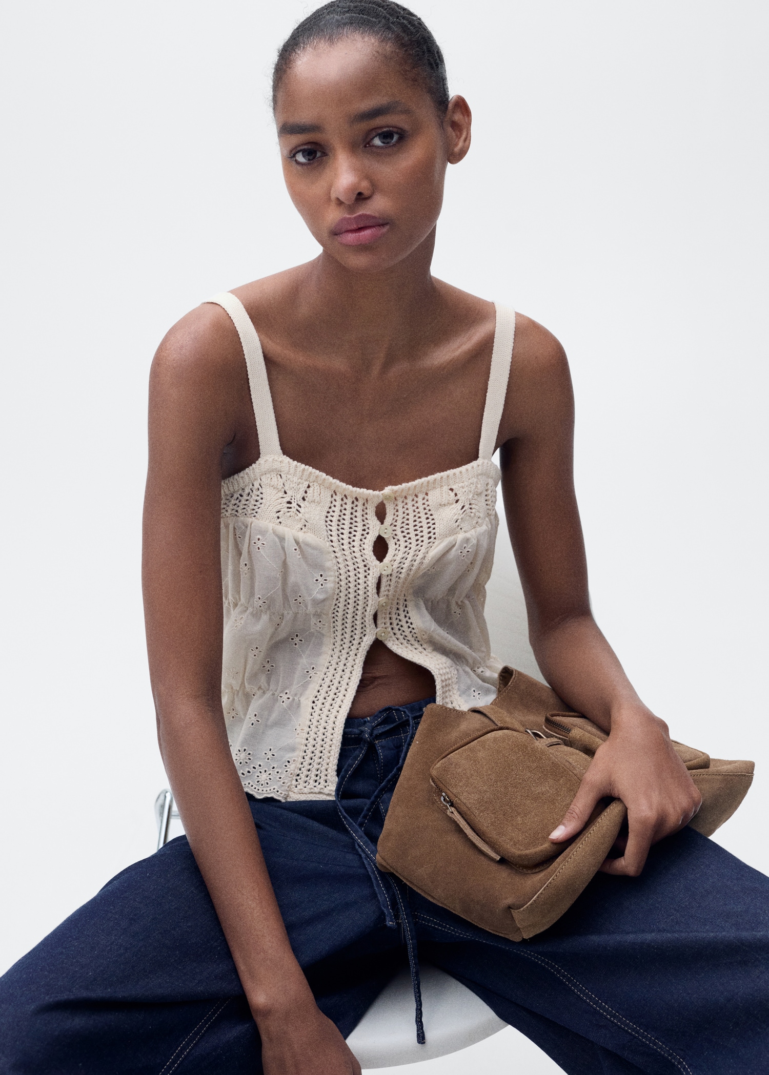 Combined top with openwork details - Details of the article 2