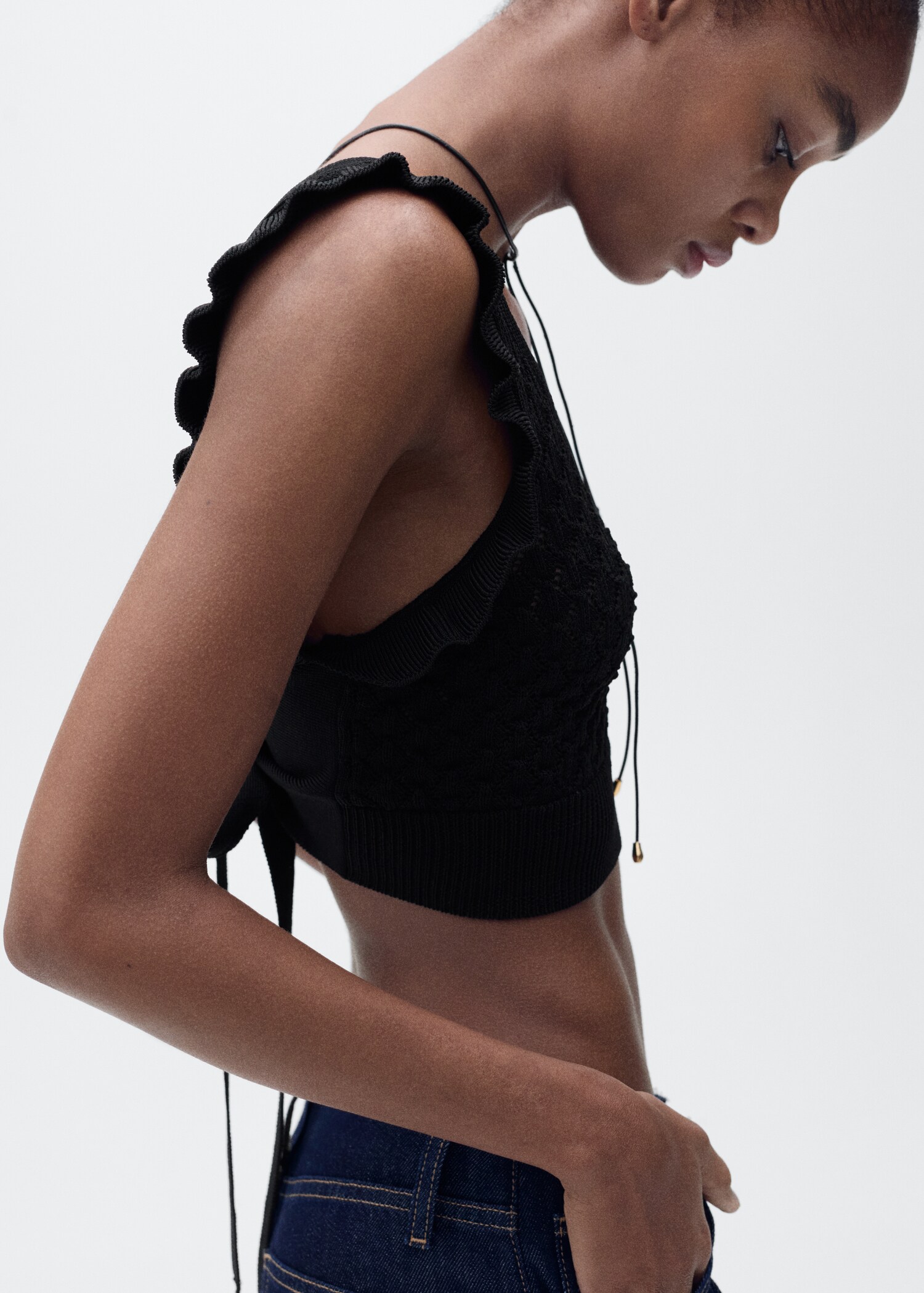 Crop top with bow on the back - Details of the article 2