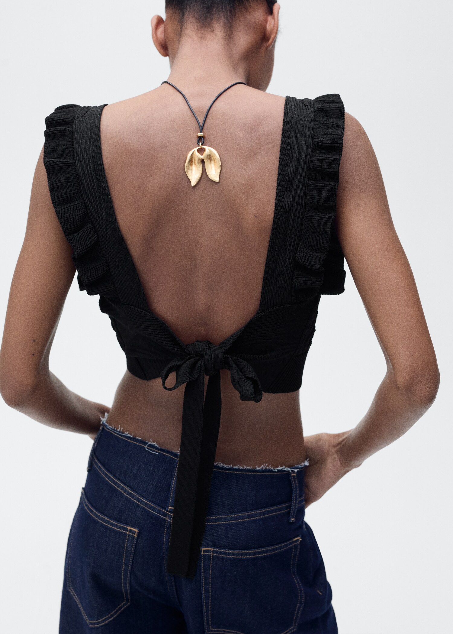 Crop top with bow on the back - Reverse of the article