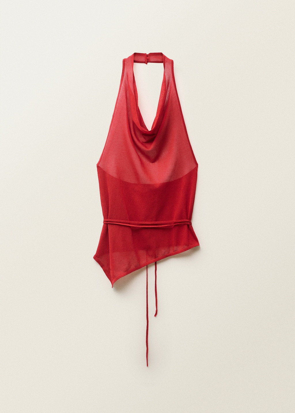 Mango Draped knitted top with open back thumbnail