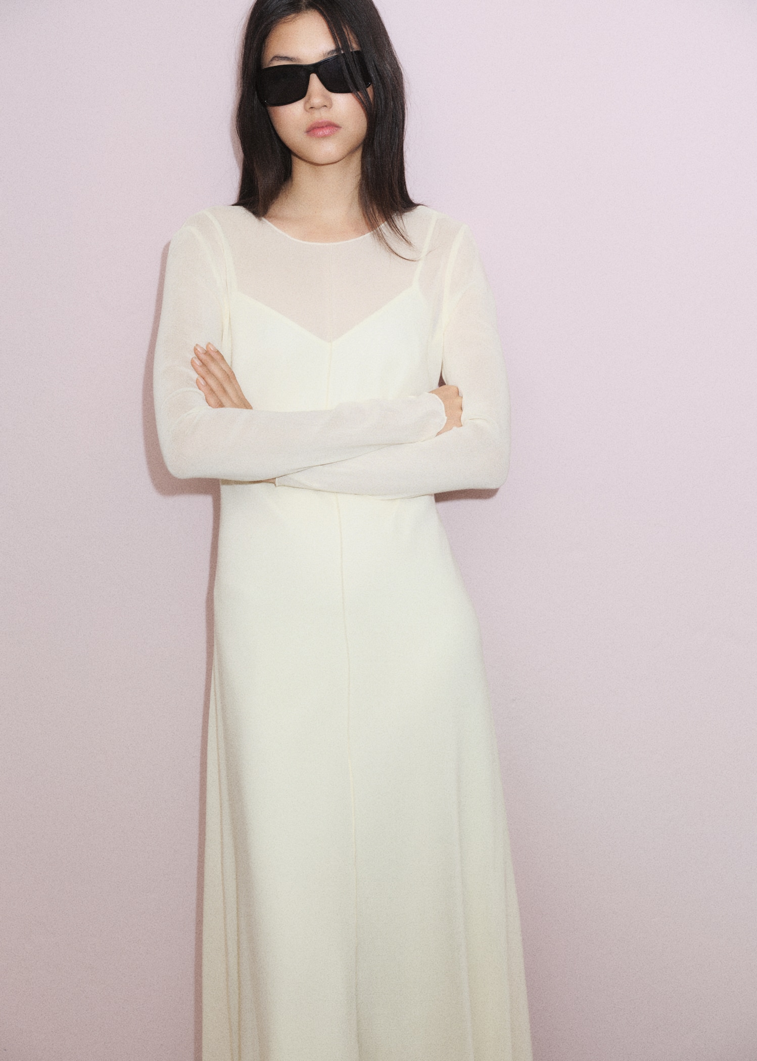 Vestido combinado semitransparente - Detalle del artículo 9