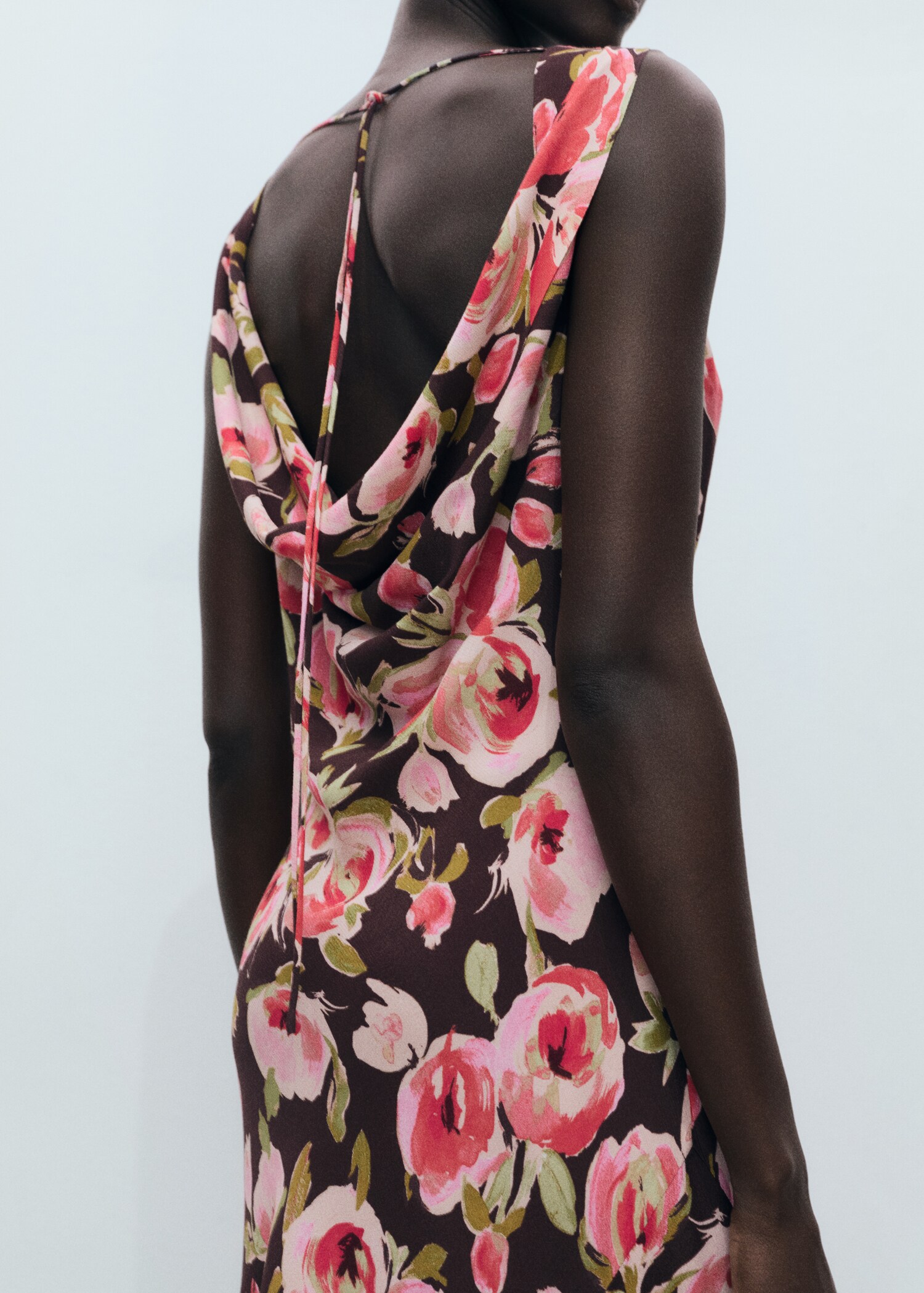Floral dress with draped neck - Details of the article 6