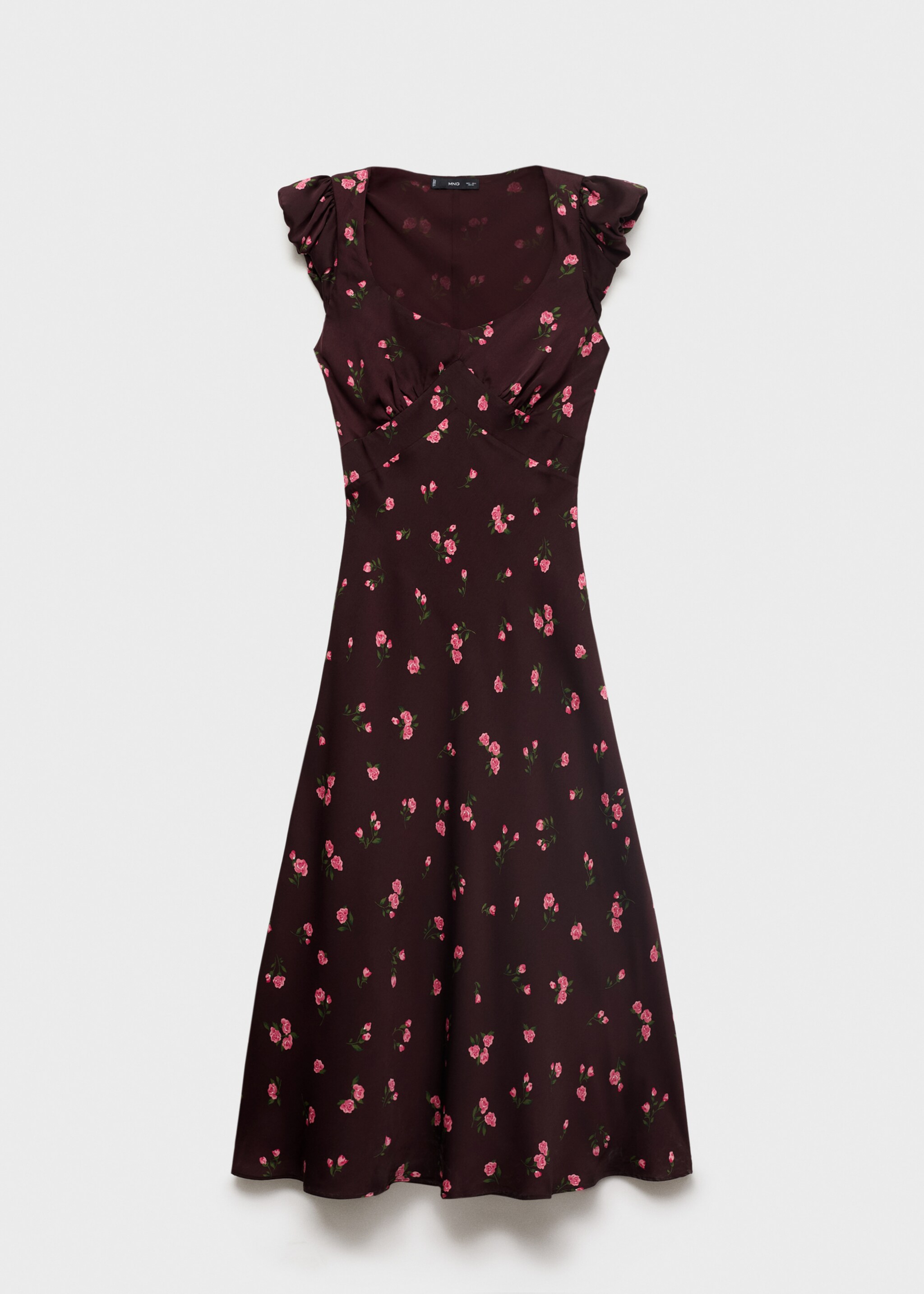 Short-sleeved floral midi-dress - Article without model