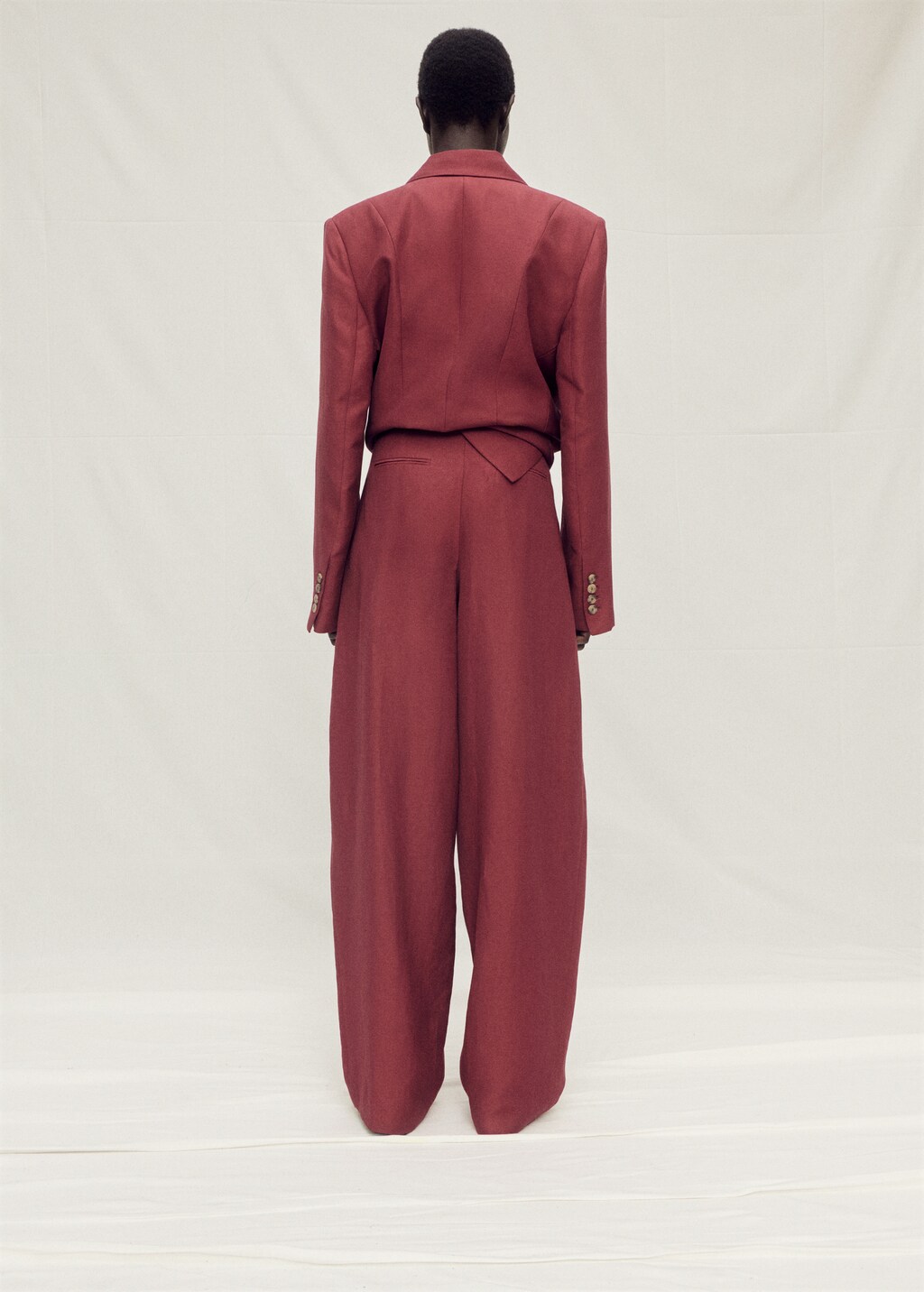 Wide leg linen-blend suit pants - image 3