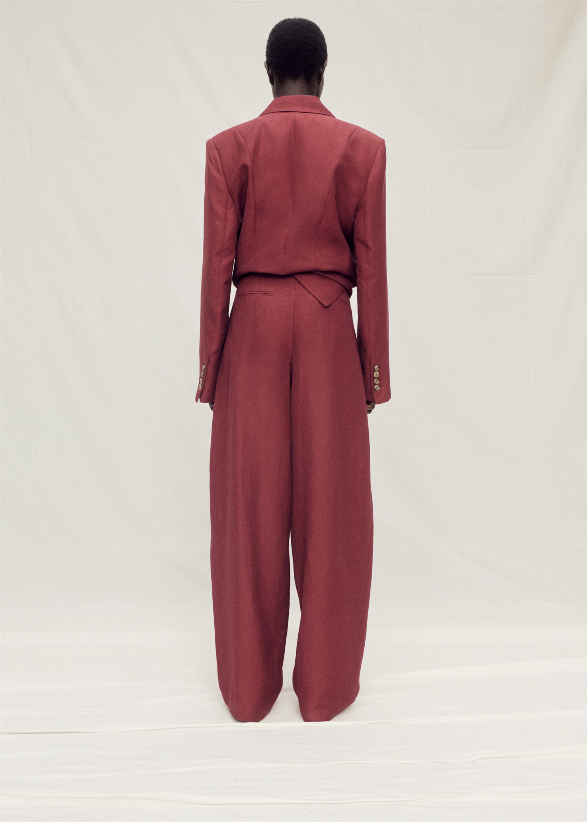 Wide-leg linen-blend suit trousers - Reverse of the article