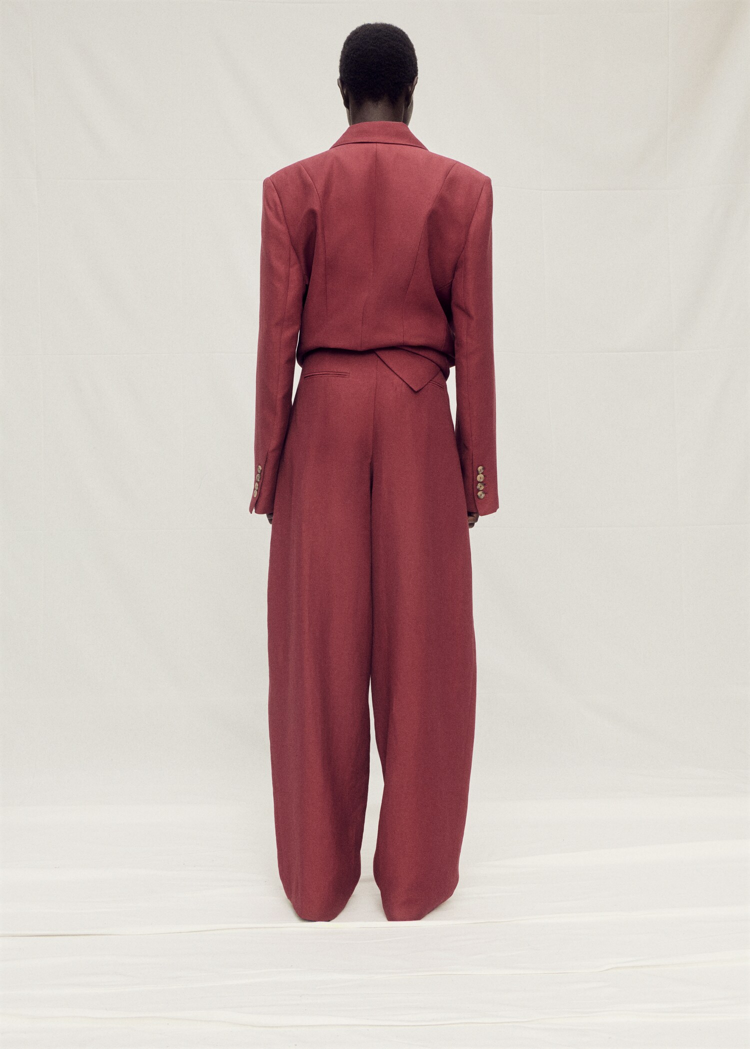 Wide-leg linen-blend suit trousers - Reverse of the article
