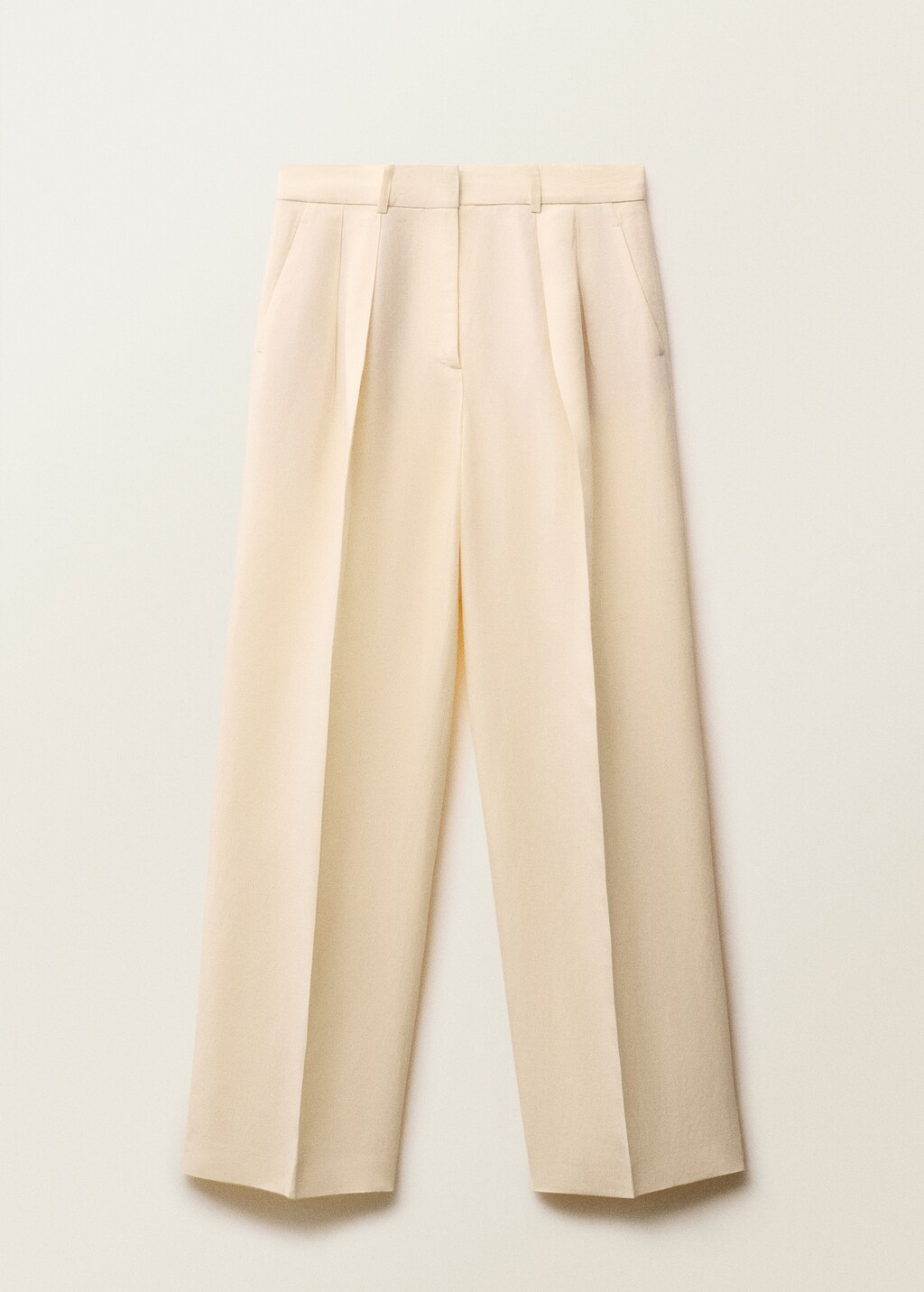 Straight-fit linen-blend suit pants