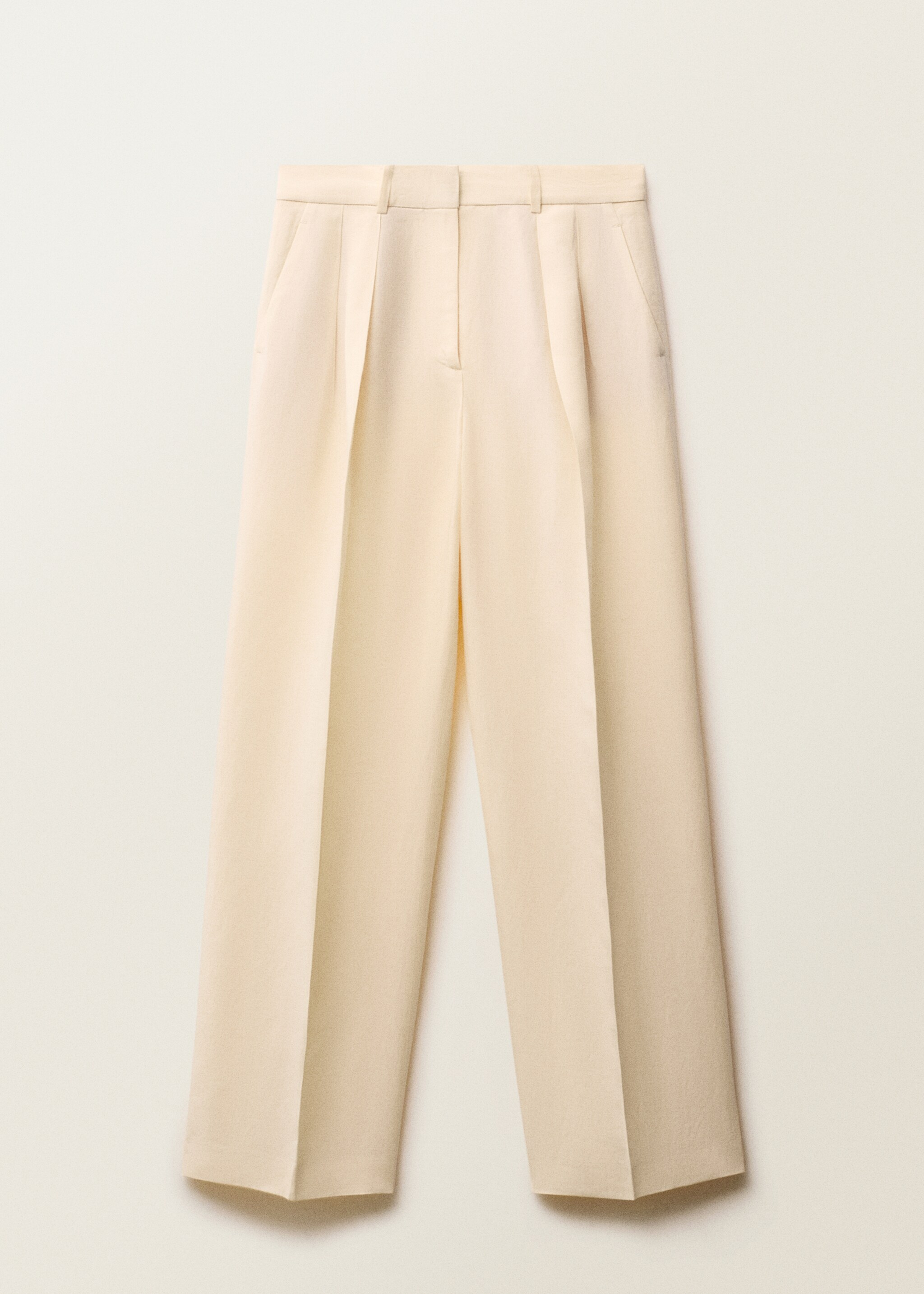 Straight-fit linen-blend suit trousers - Article without model