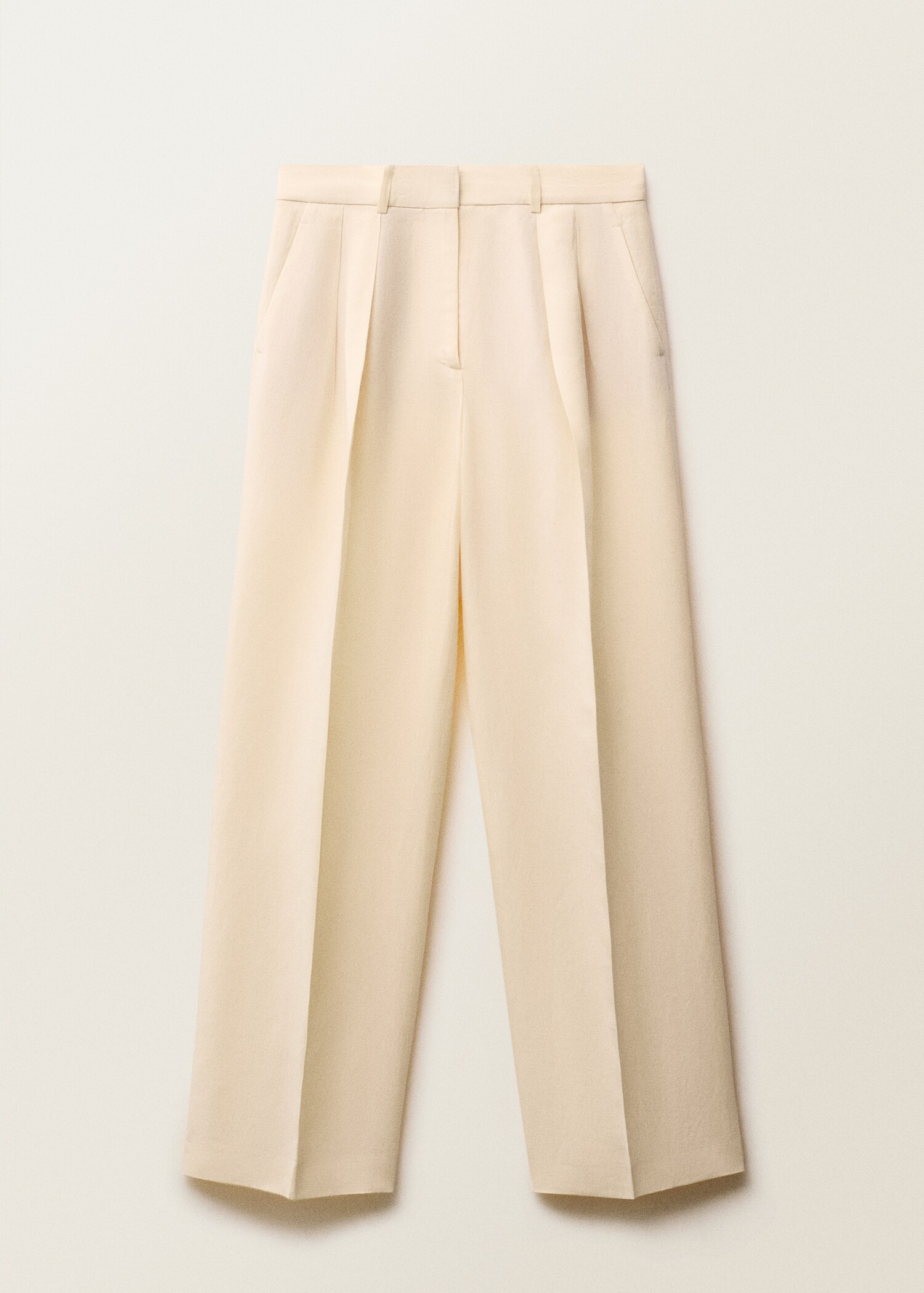 Straight-fit linen-blend suit trousers - Article without model