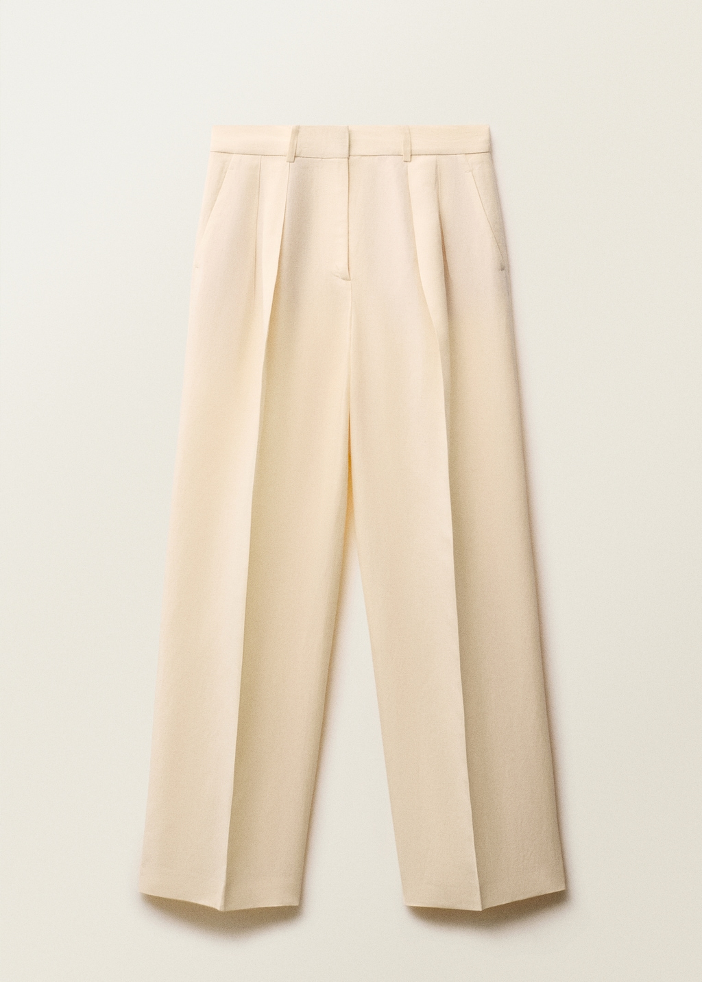 Straight-fit linen-blend suit pants
