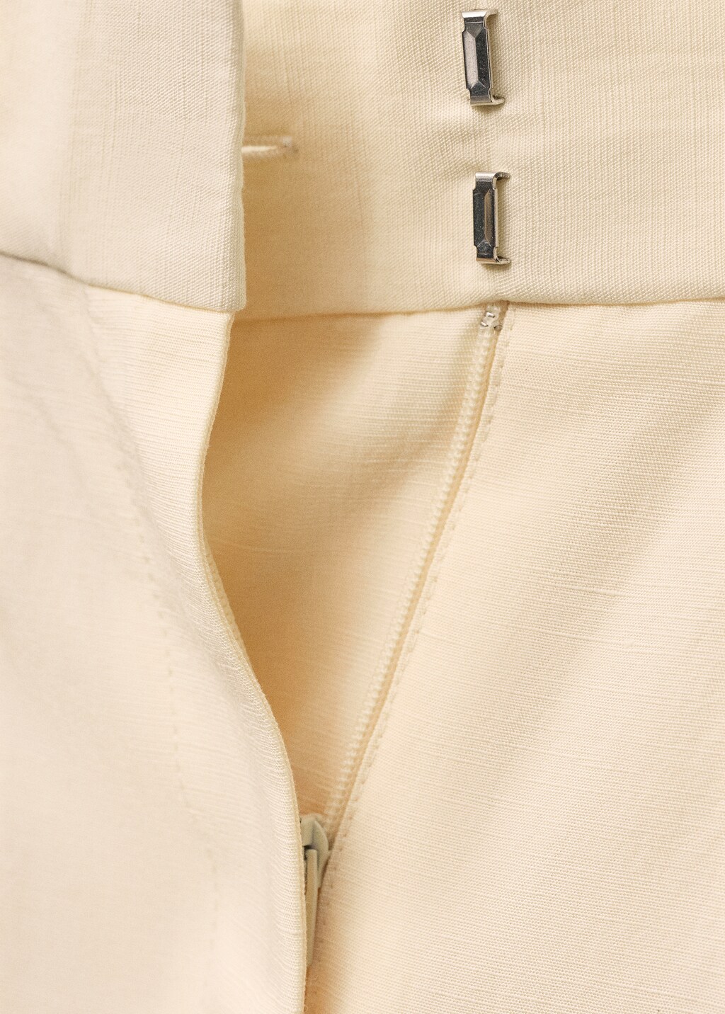 Straight-fit linen-blend suit pants
