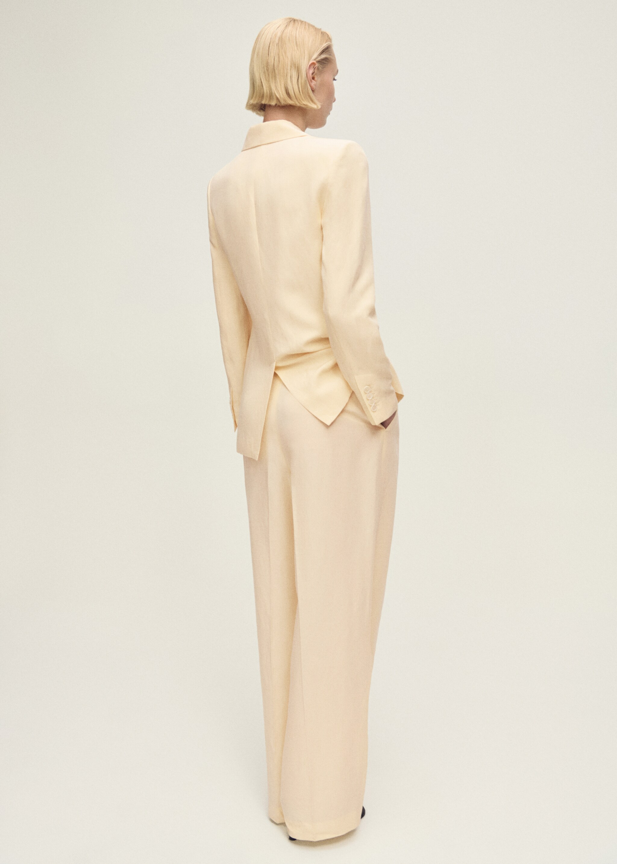 Straight-fit linen-blend suit trousers - Reverse of the article