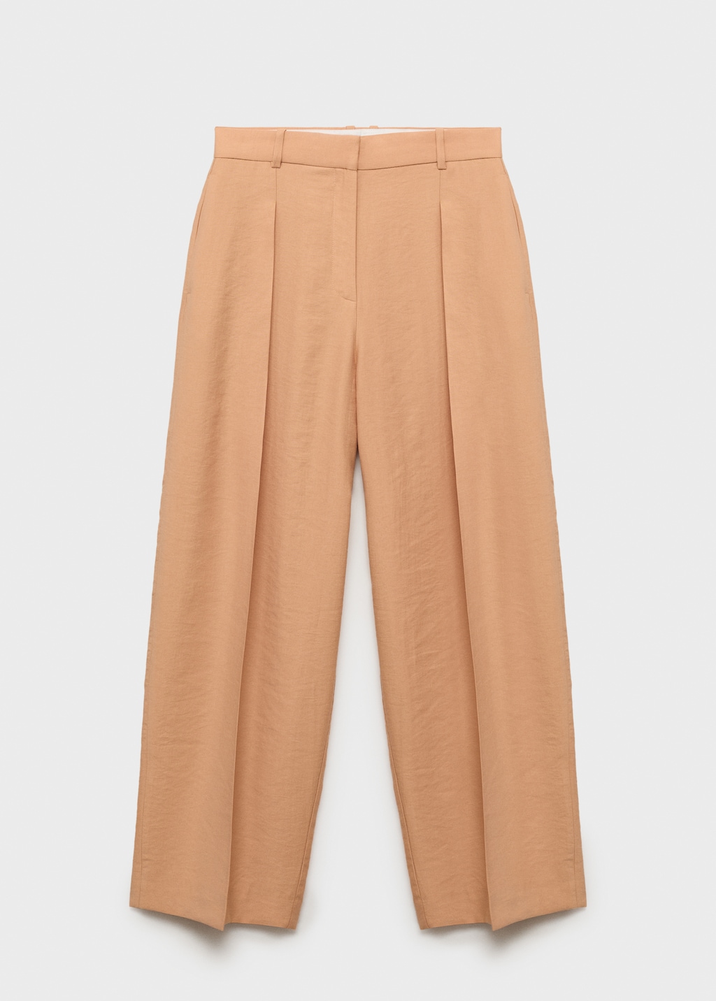 Straight-fit lyocell pants with pleats - Women | MANGO USA