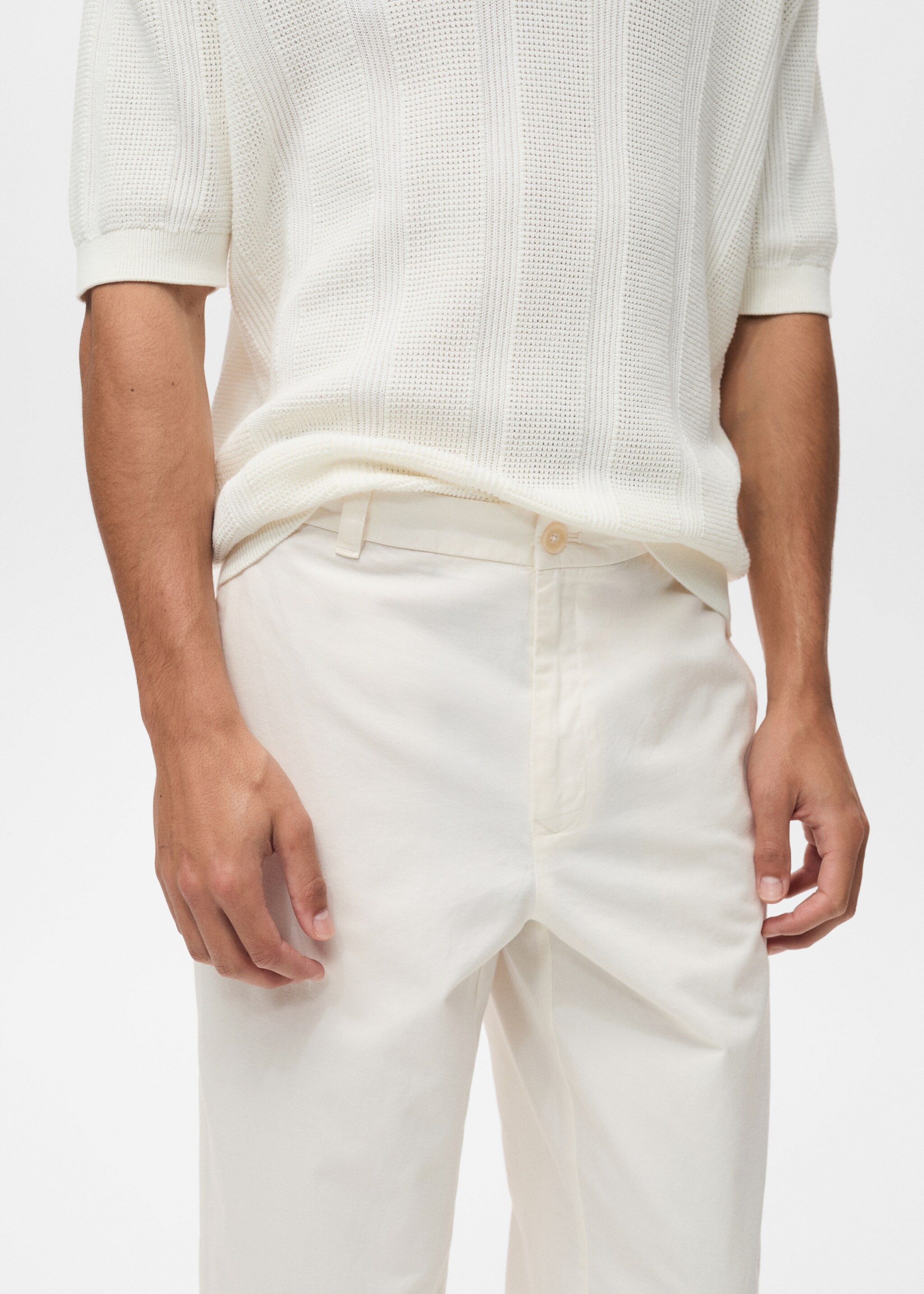 Regular-fit linen trousers - Details of the article 1