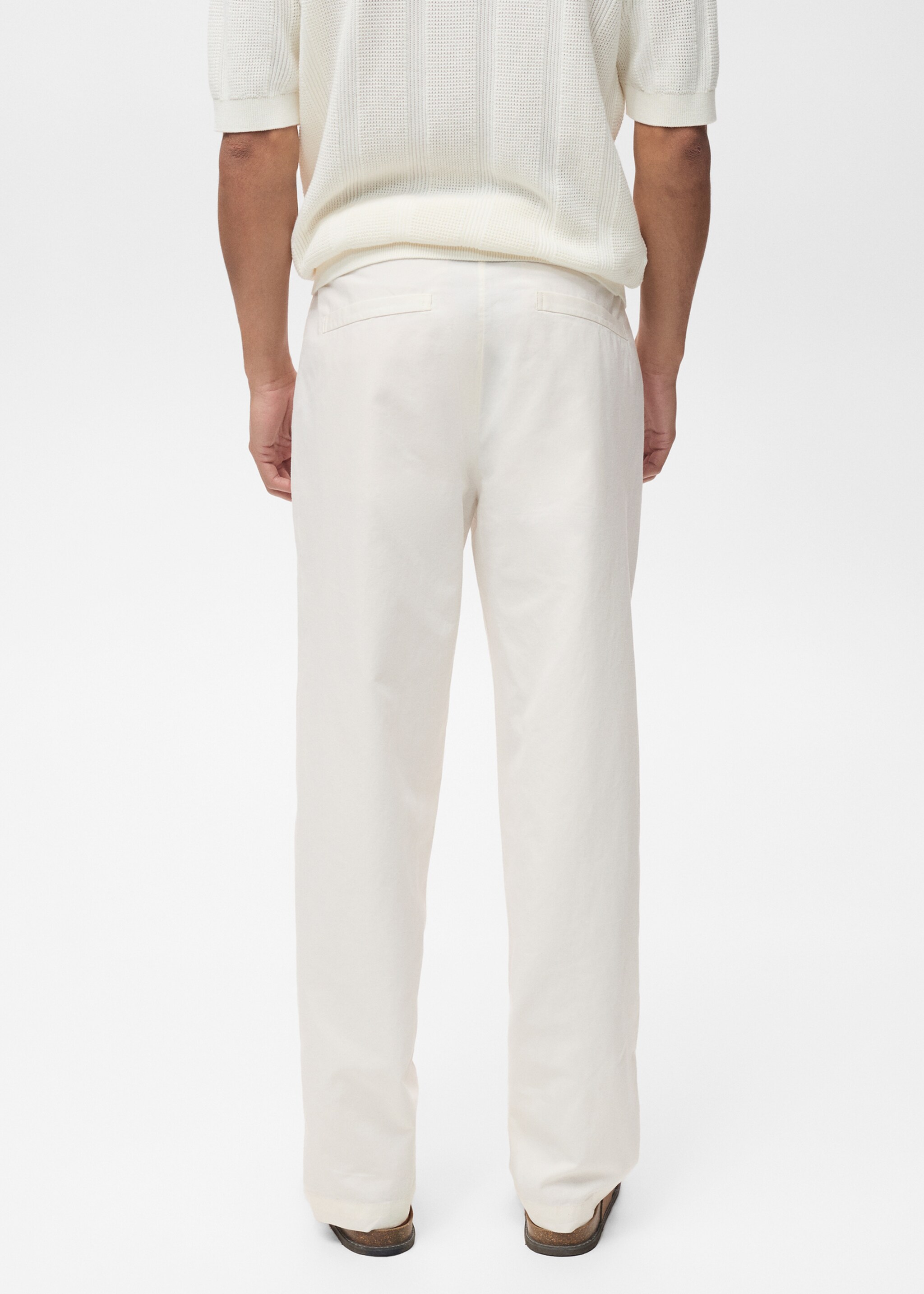 Regular-fit linen trousers - Reverse of the article