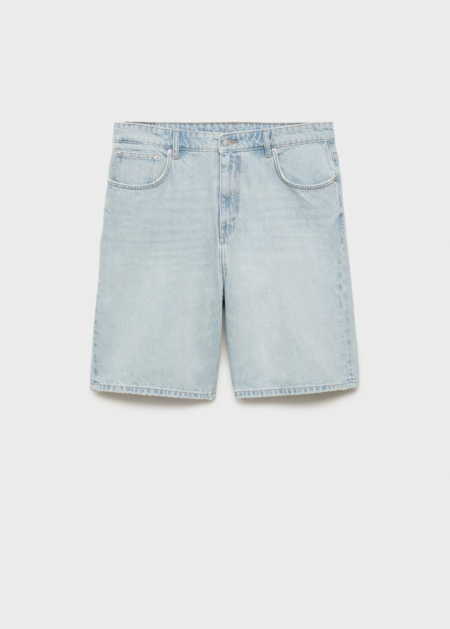 Denim relaxed-fit bermuda shorts - Article without model