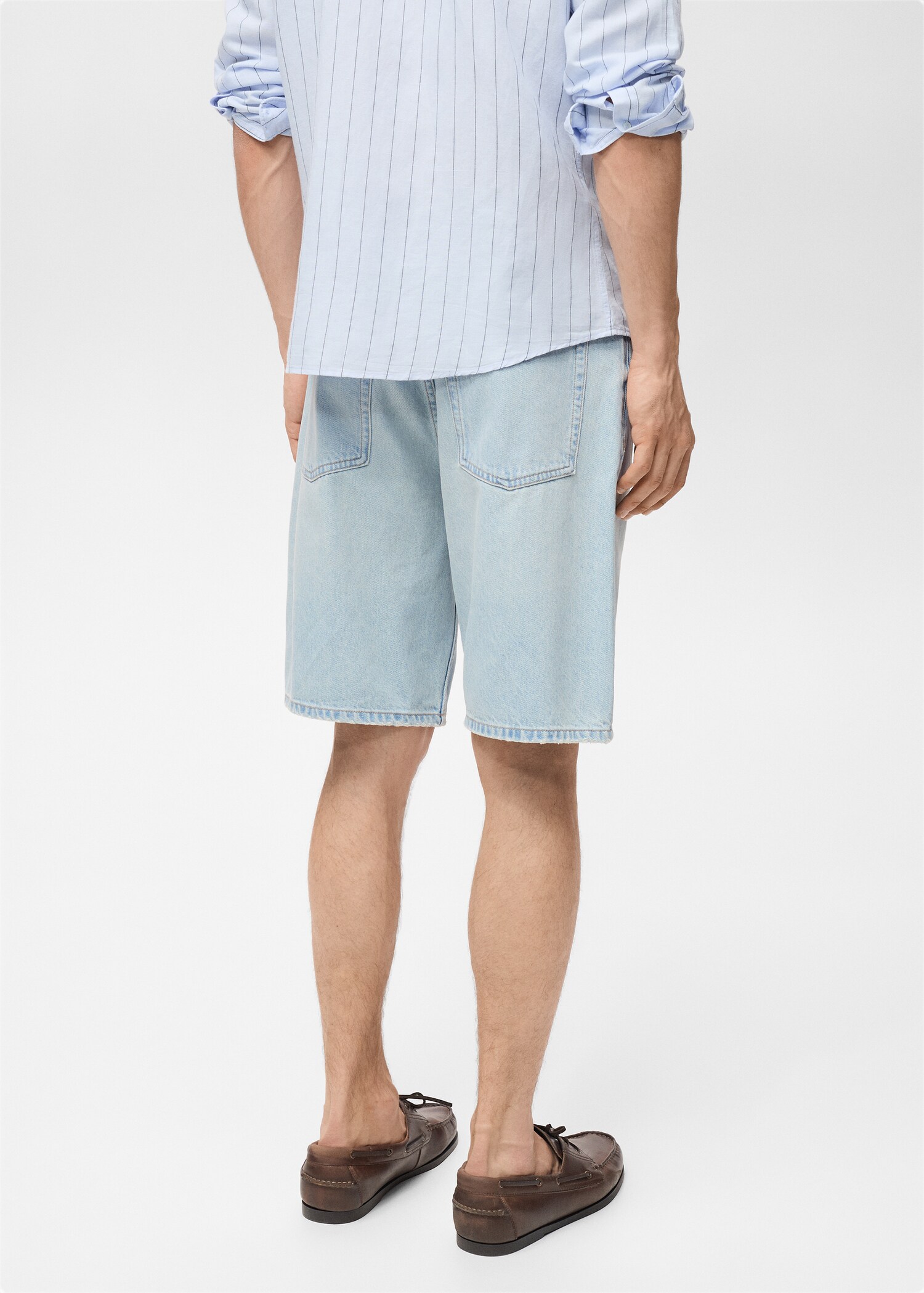 Denim relaxed-fit bermuda shorts - Reverse of the article