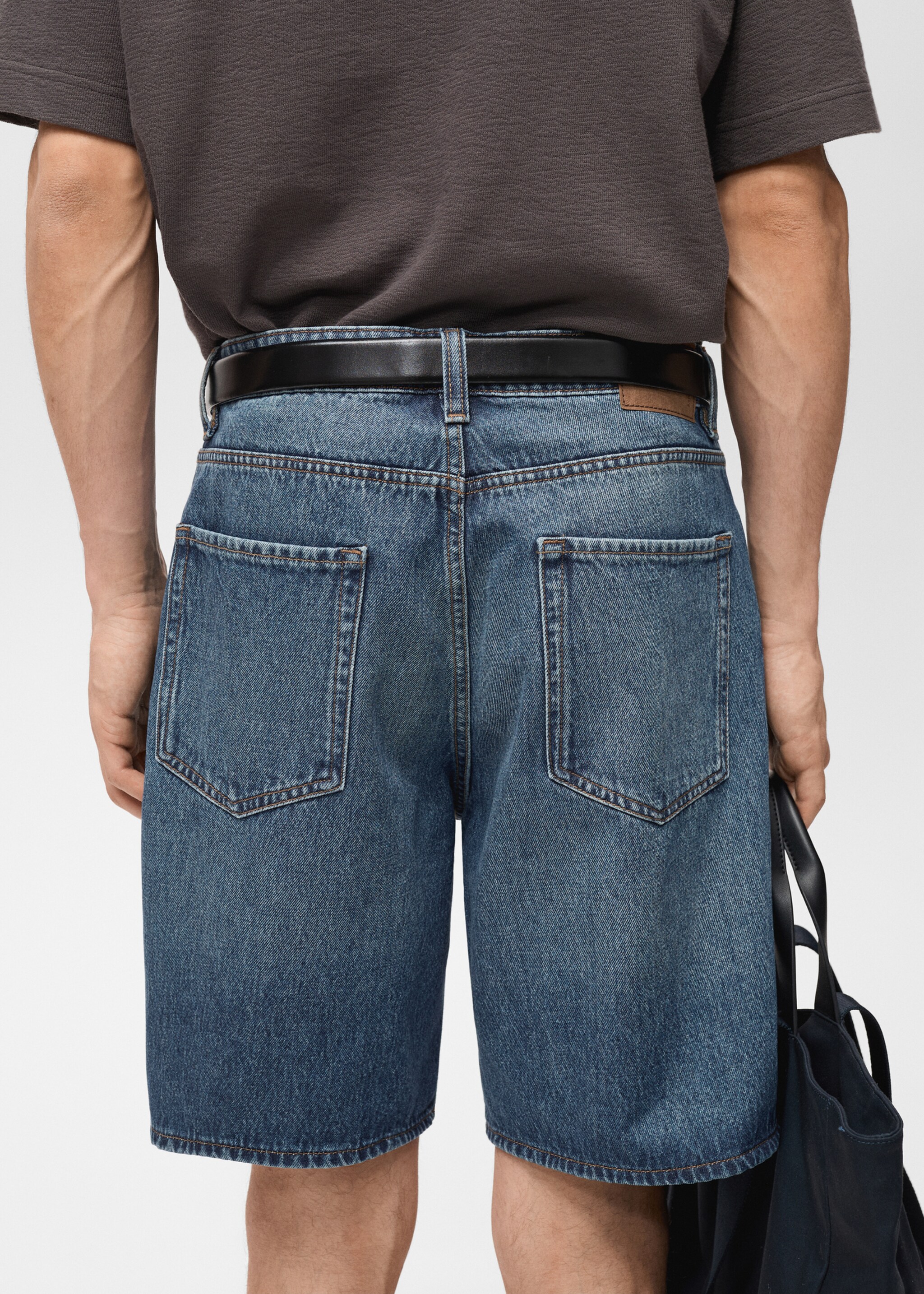 Bermudas vaqueras regular fit - Detalle del artículo 6, Azul oscuro. Ref: 87007895-00.