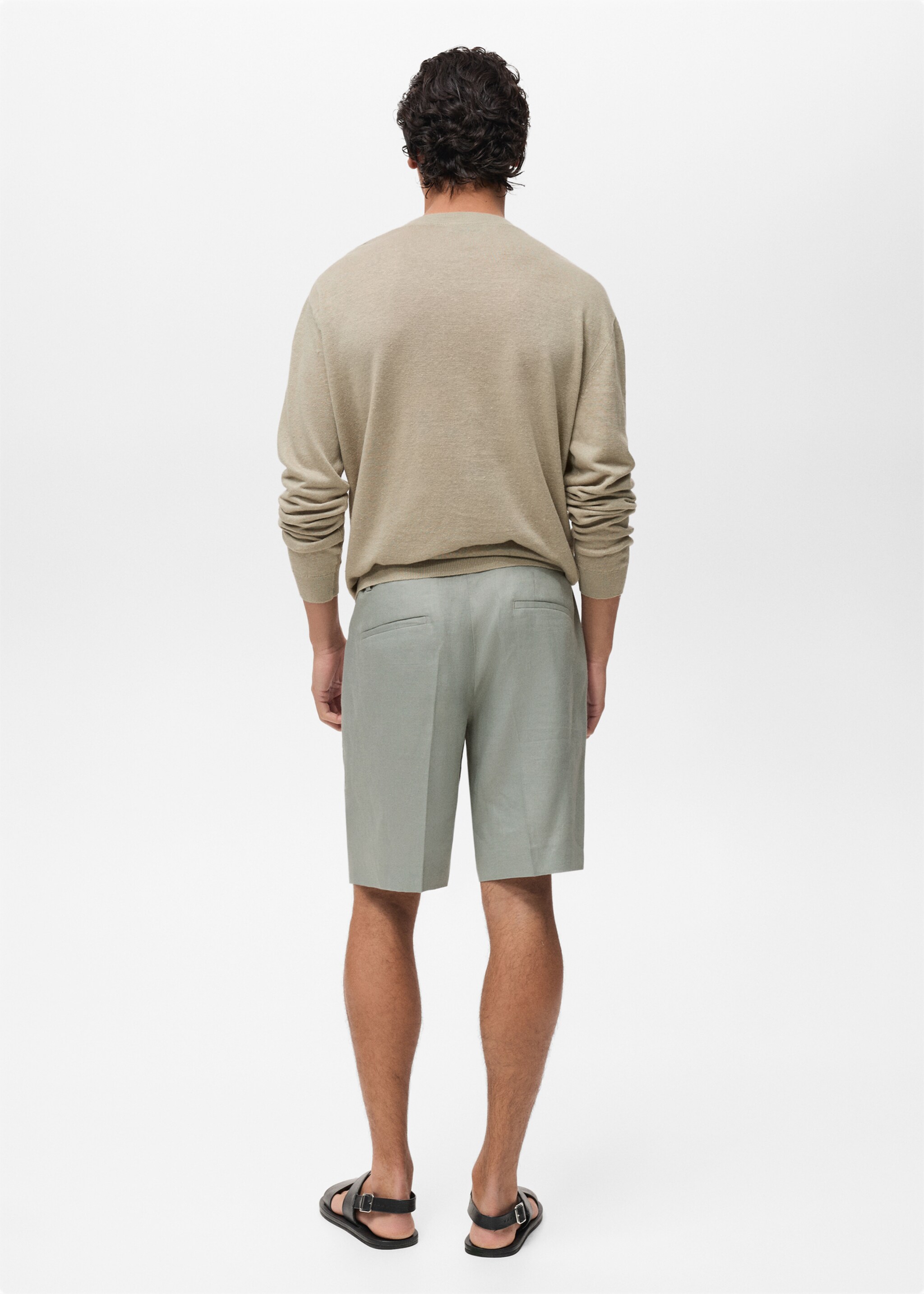 Bermudas 100% lino pinzas - Reverso del artículo