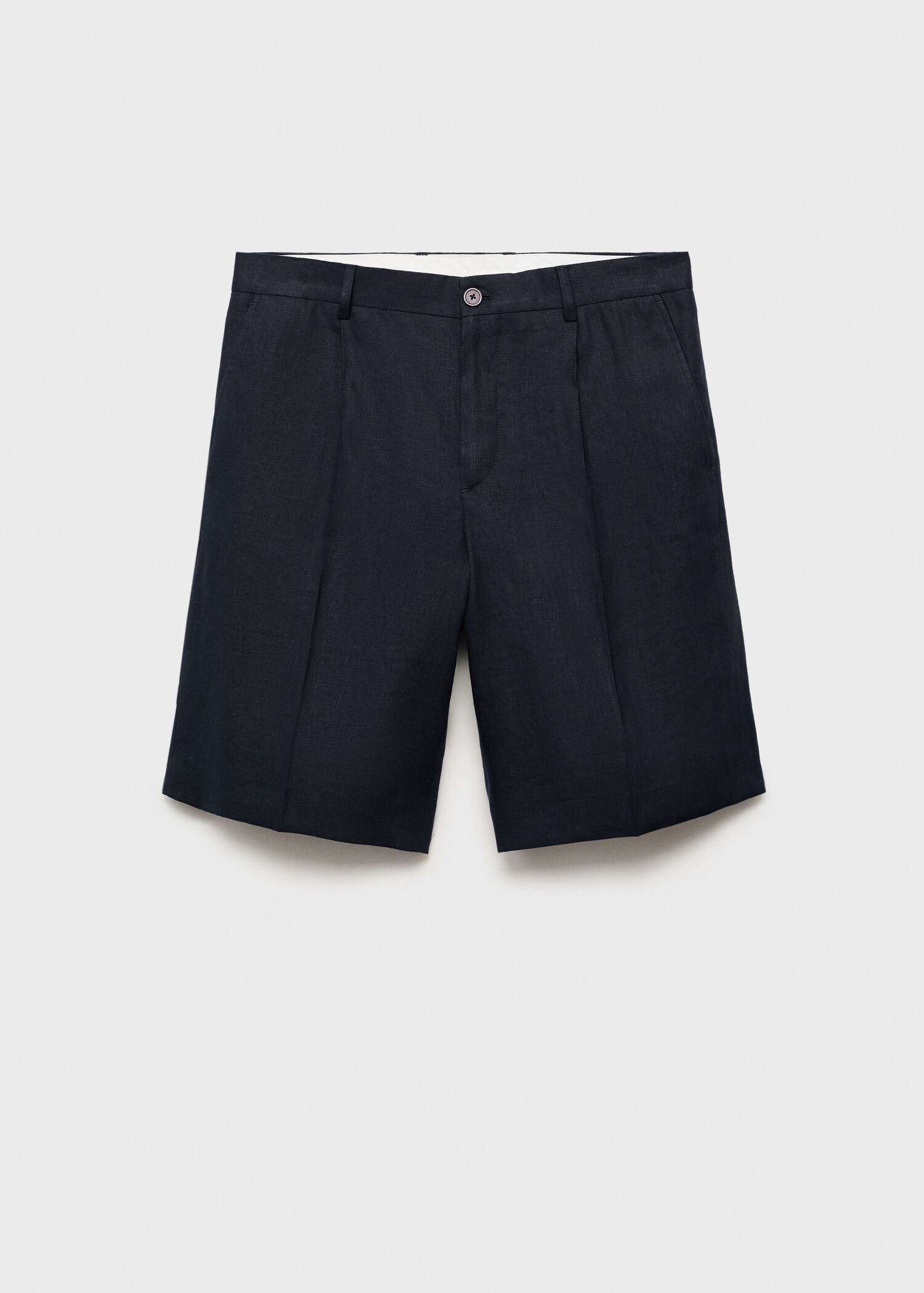 Slim-fit 100% linen bermuda shorts - Article without model